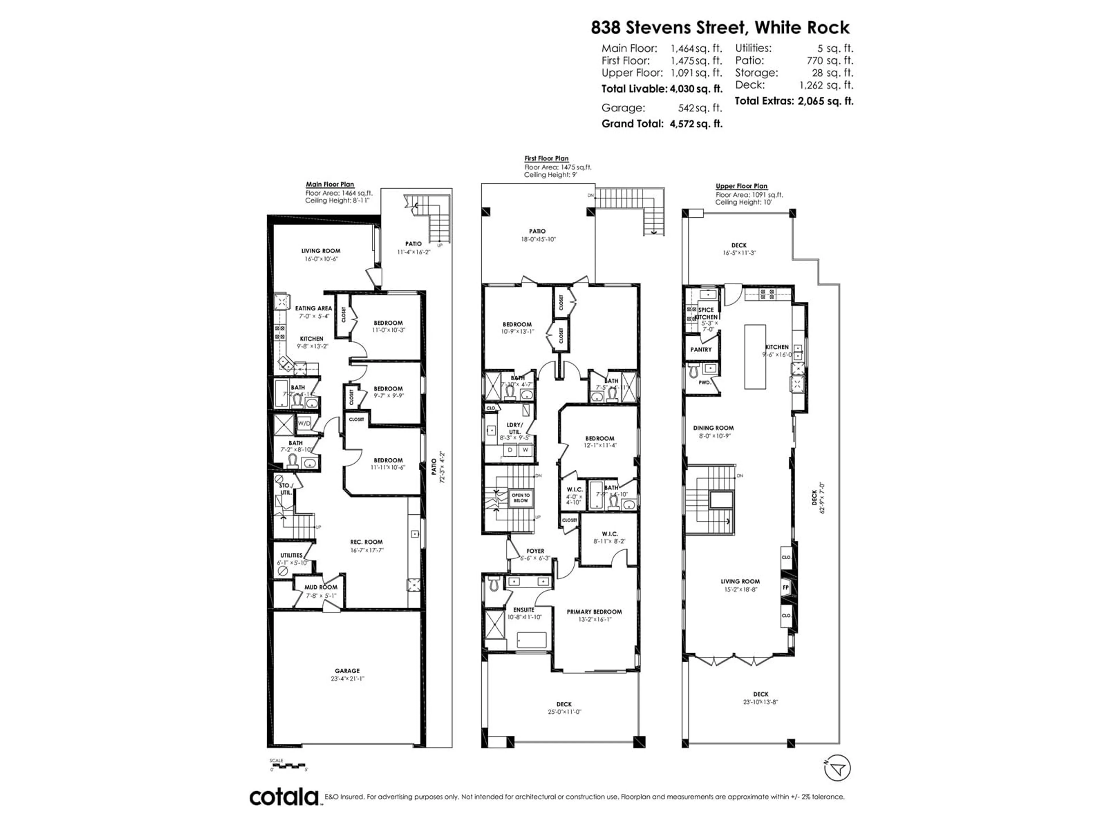 Floor plan for 838 STEVENS STREET, White Rock British Columbia V4B4X2