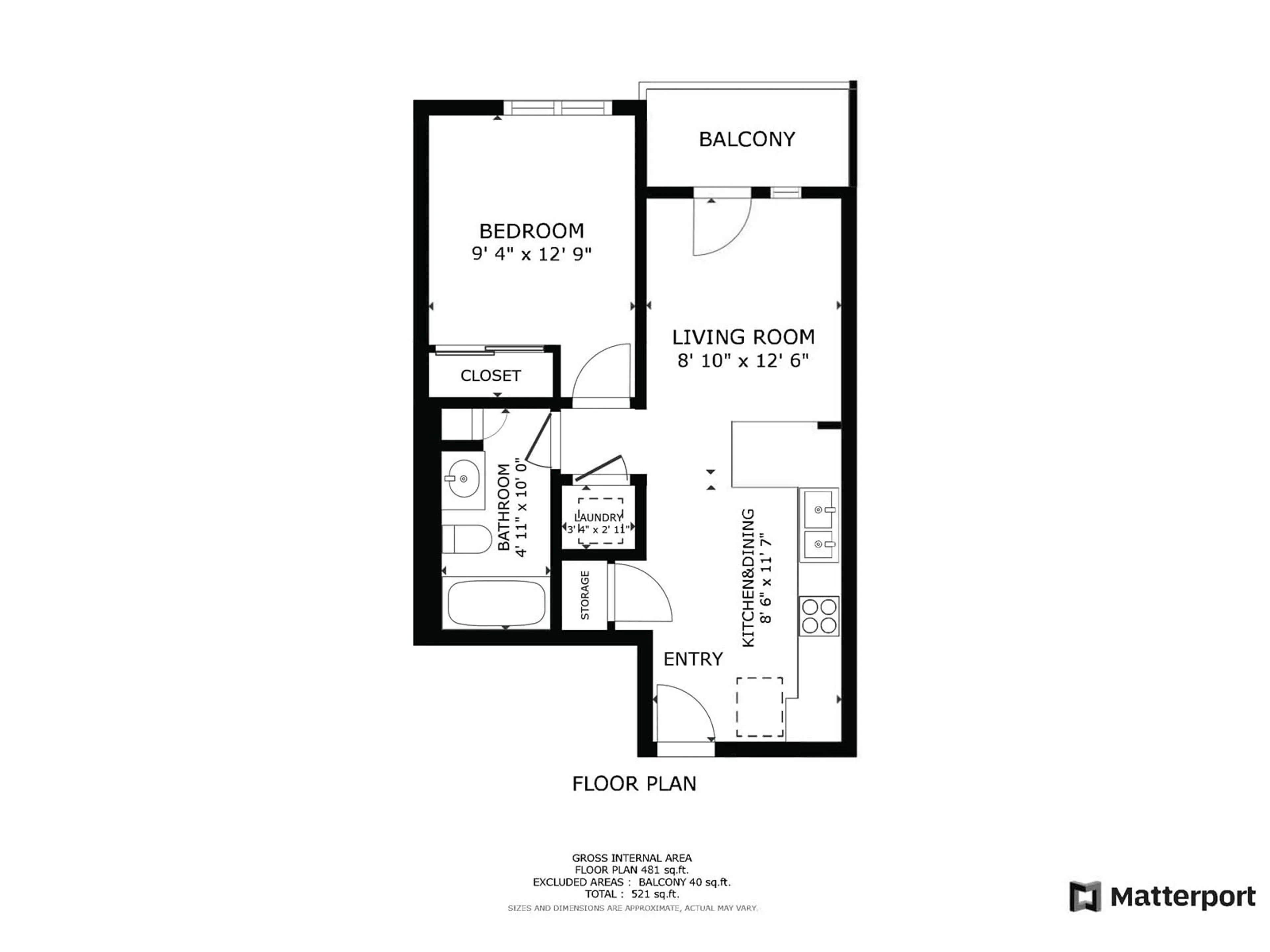 Floor plan for 406B 20838 78B AVENUE, Langley British Columbia V2Y3M2