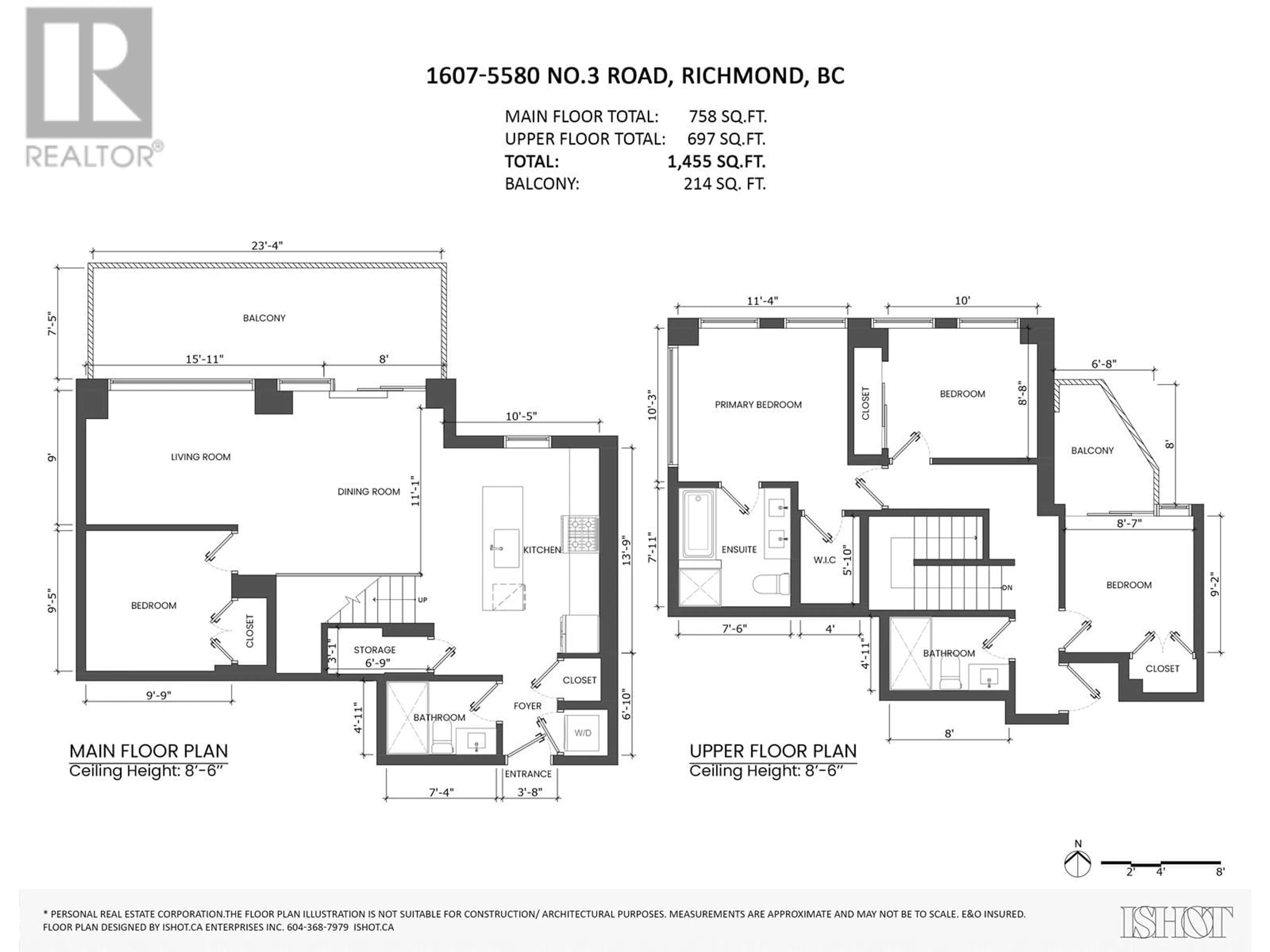 Floor plan for 1607 5580 NO. 3 ROAD, Richmond British Columbia V6X0R8