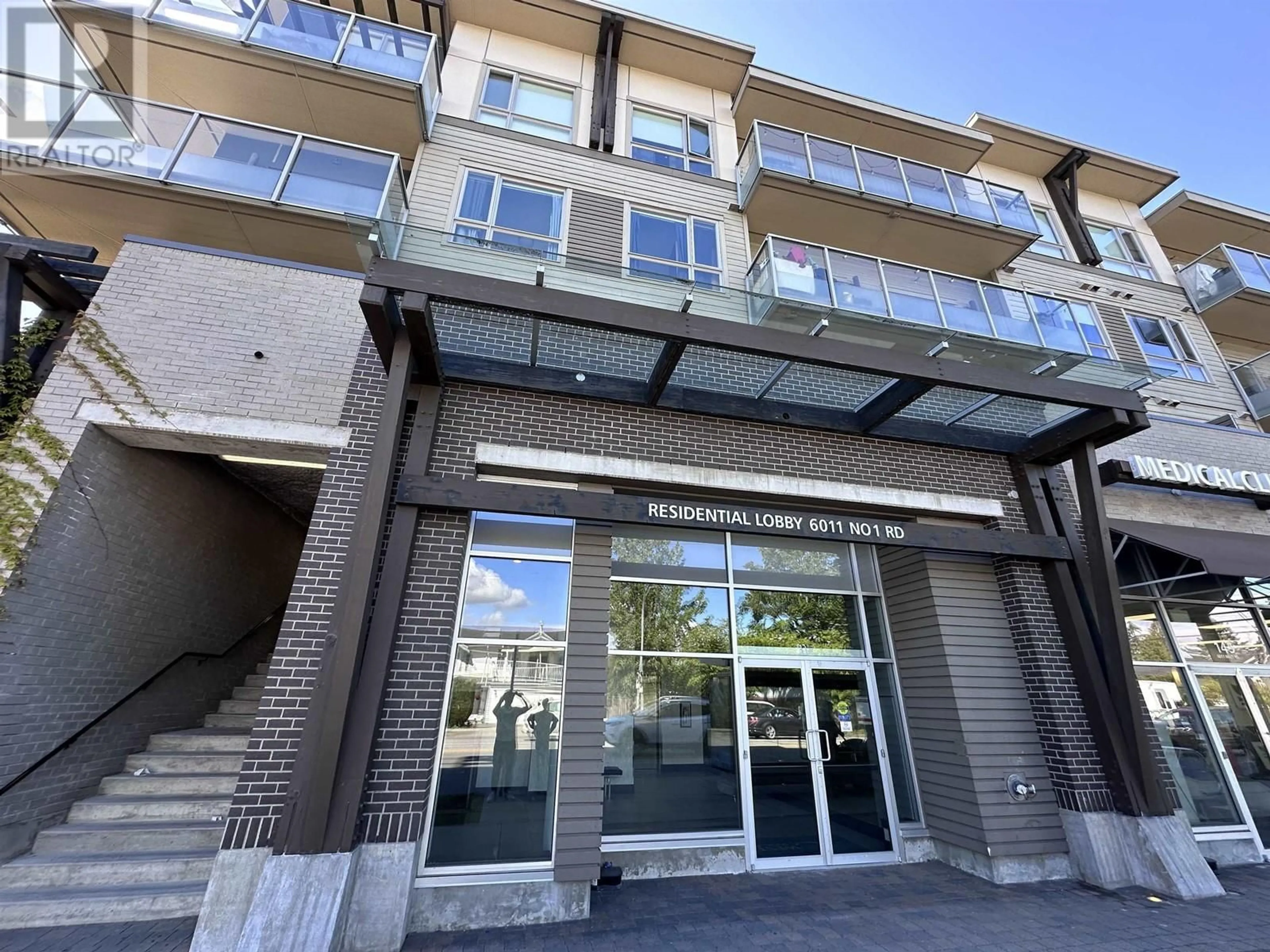 A pic from exterior of the house or condo, the front or back of building for 302 6011 NO. 1 ROAD, Richmond British Columbia V7C1T4