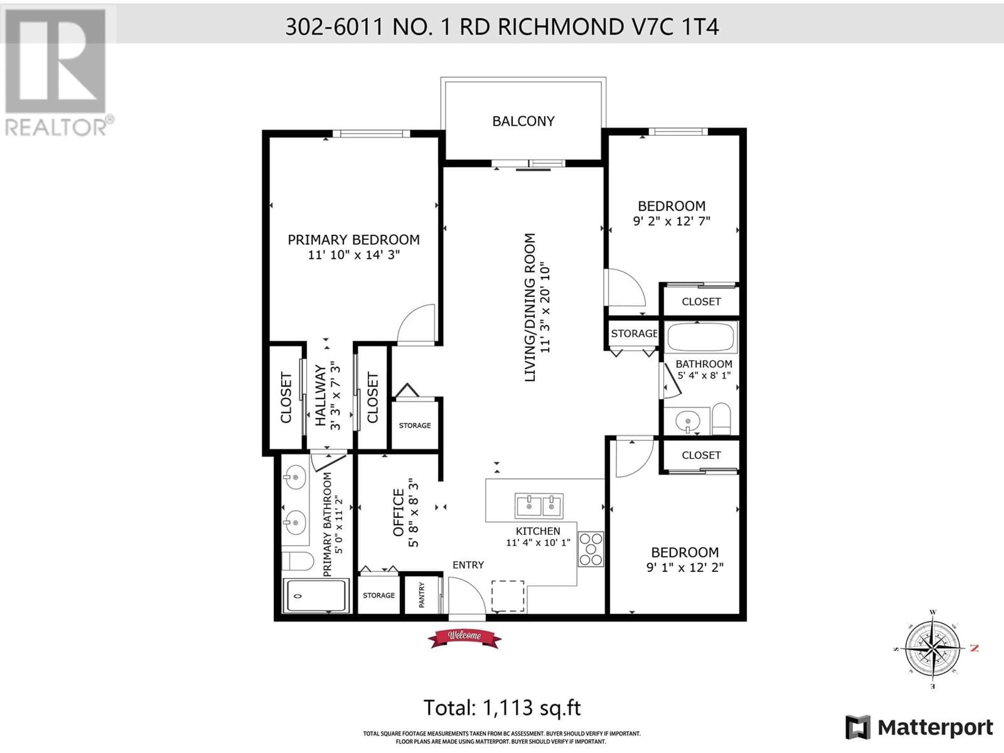 Floor plan for 302 6011 NO. 1 ROAD, Richmond British Columbia V7C1T4