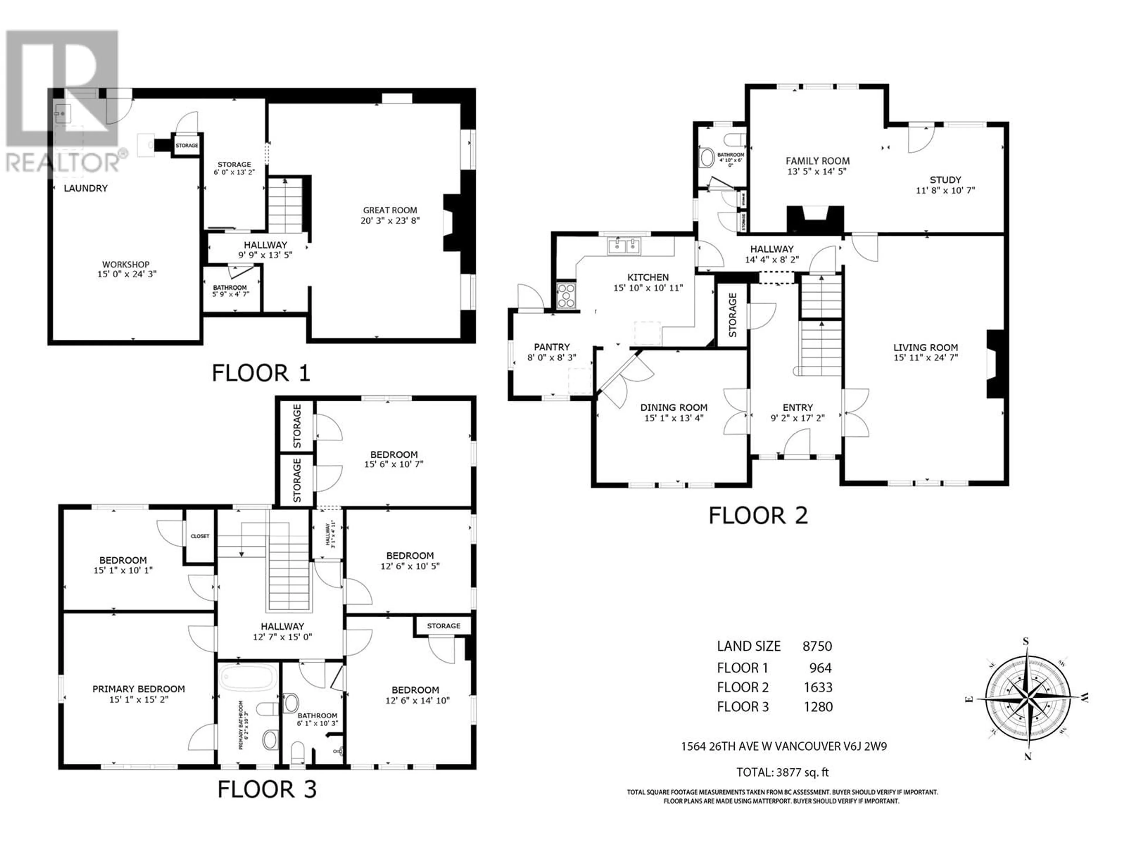 Floor plan for 1564 W 26TH AVENUE, Vancouver British Columbia V6J2W9