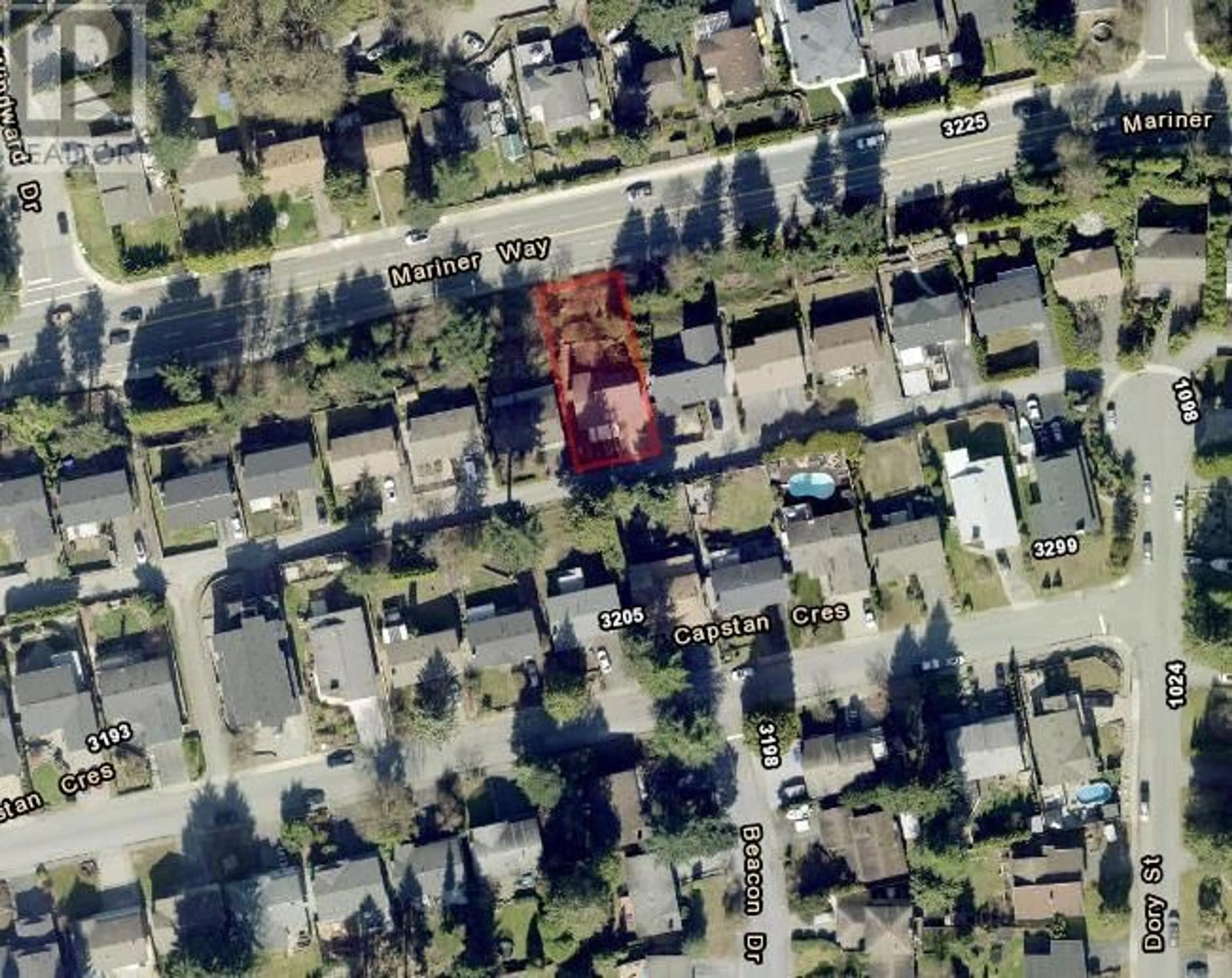 A pic from outside/outdoor area/front of a property/back of a property/a pic from drone, street for 3212 MARINER WAY, Coquitlam British Columbia V3C4K7
