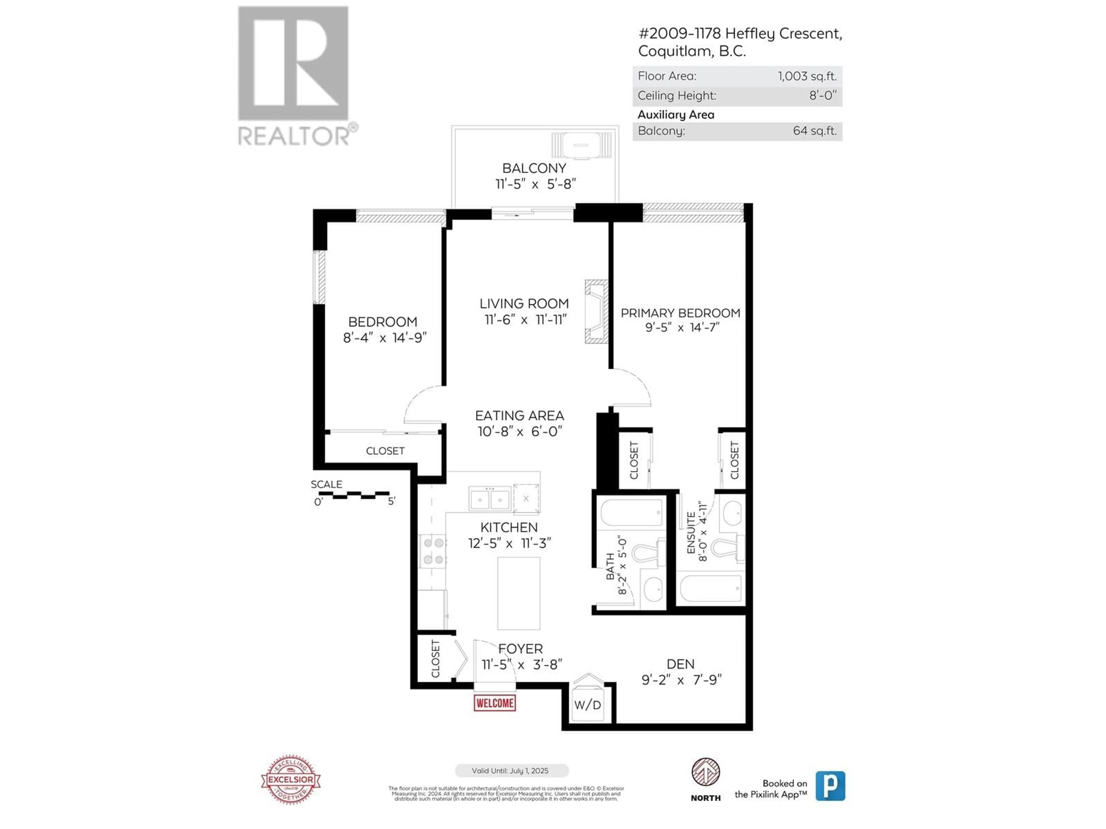 Floor plan for 2009 1178 HEFFLEY CRESCENT, Coquitlam British Columbia V3B0A7