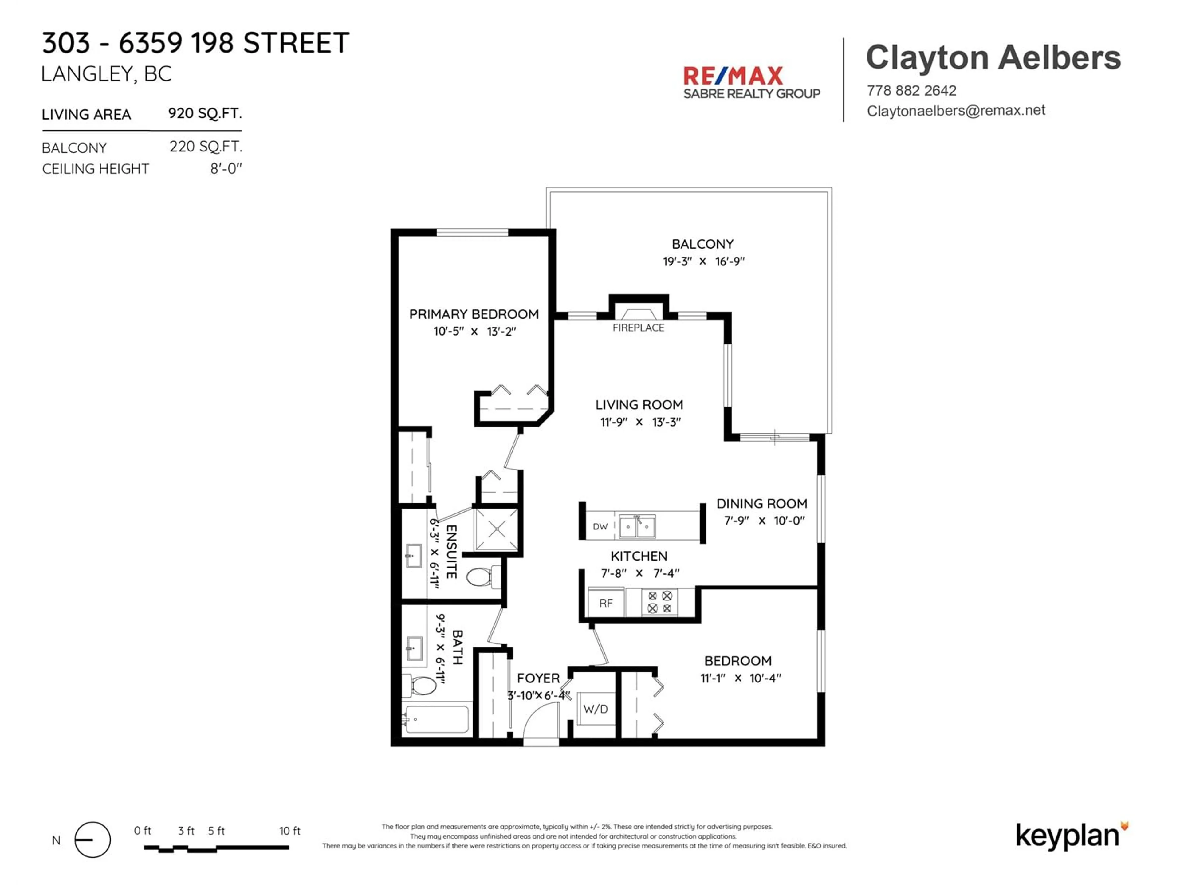 Floor plan for 303 6359 198 STREET, Langley British Columbia V2Y2E3