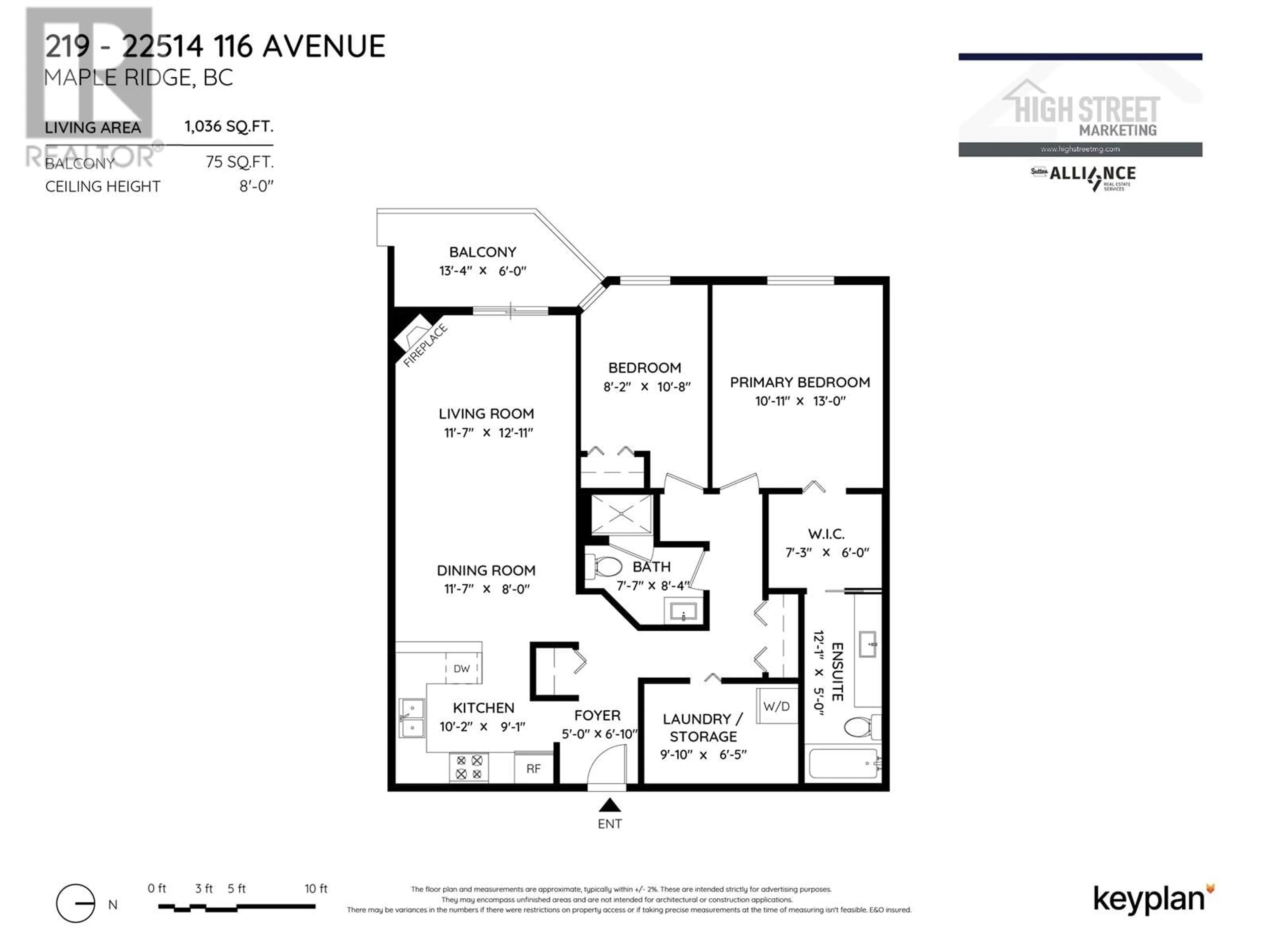 Floor plan for 219 22514 116 AVENUE, Maple Ridge British Columbia V2X0N8