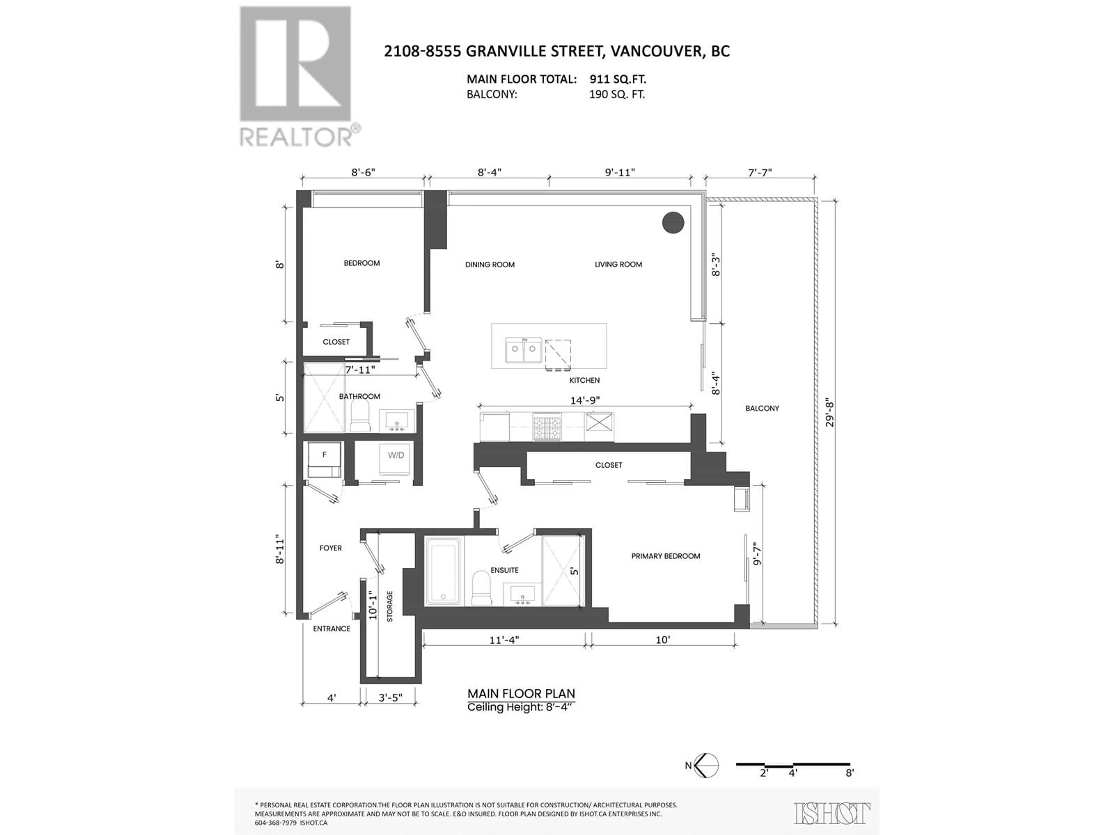 Floor plan for 2108 8555 GRANVILLE STREET, Vancouver British Columbia V6P0C3