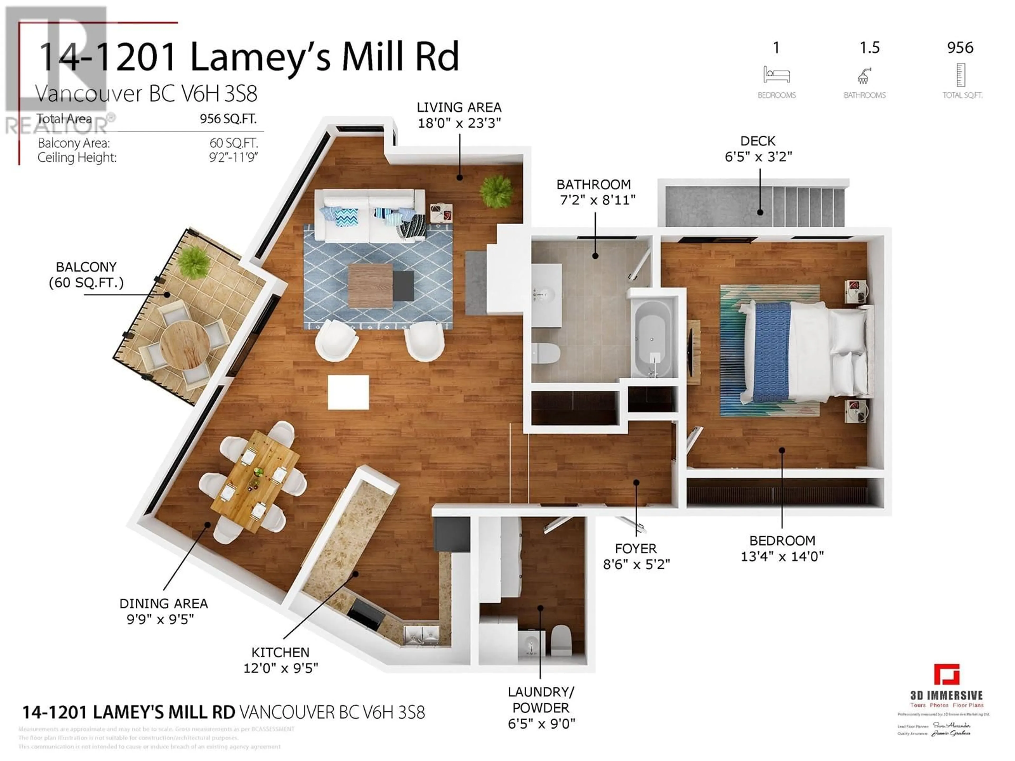 Floor plan for 14 1201 LAMEY'S MILL ROAD, Vancouver British Columbia V6H3S8