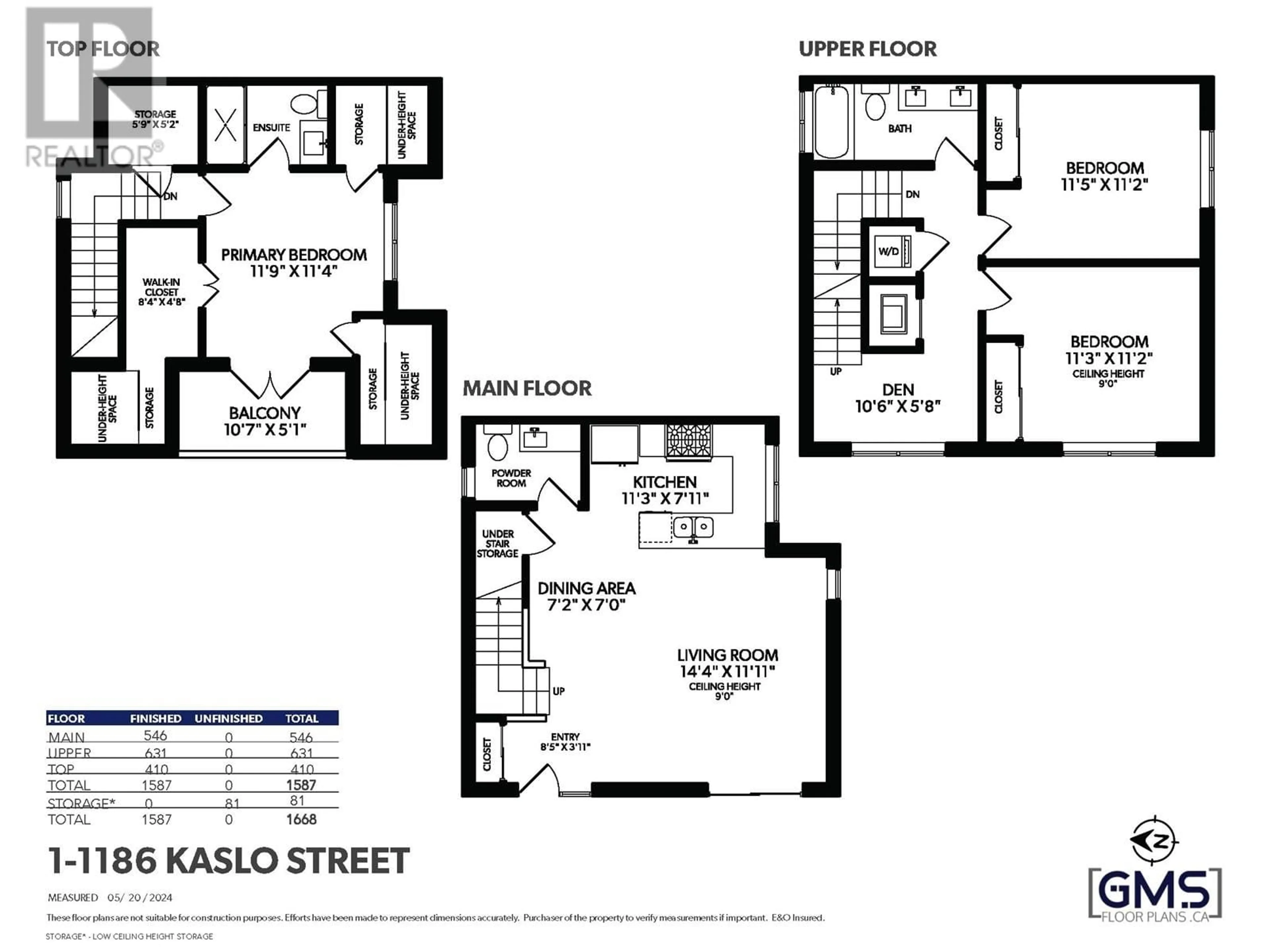 Floor plan for 1 1186 KASLO STREET, Vancouver British Columbia V5K3Z6