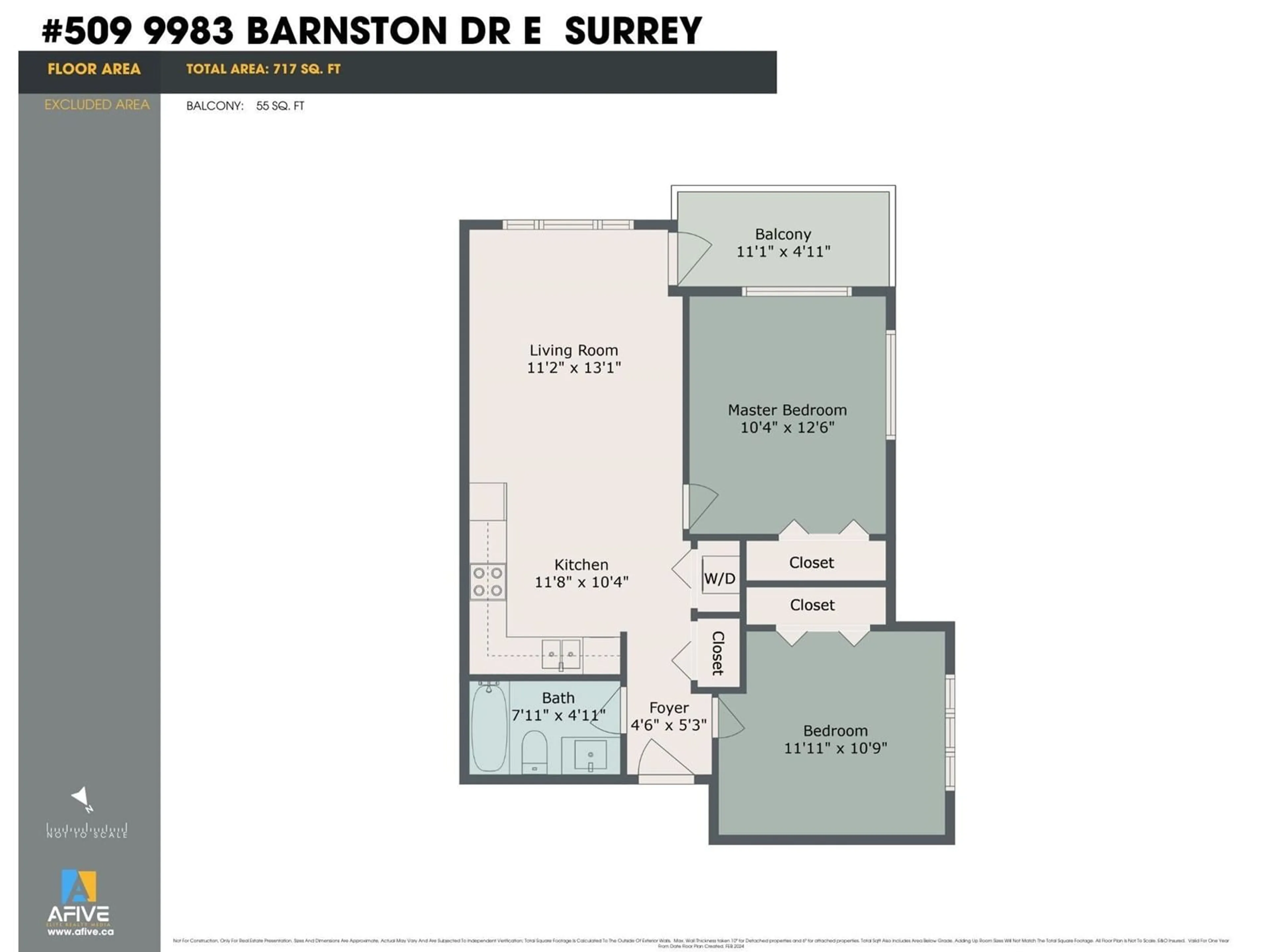 Floor plan for 509 9983 E BARNSTON DRIVE, Surrey British Columbia V4N6T3