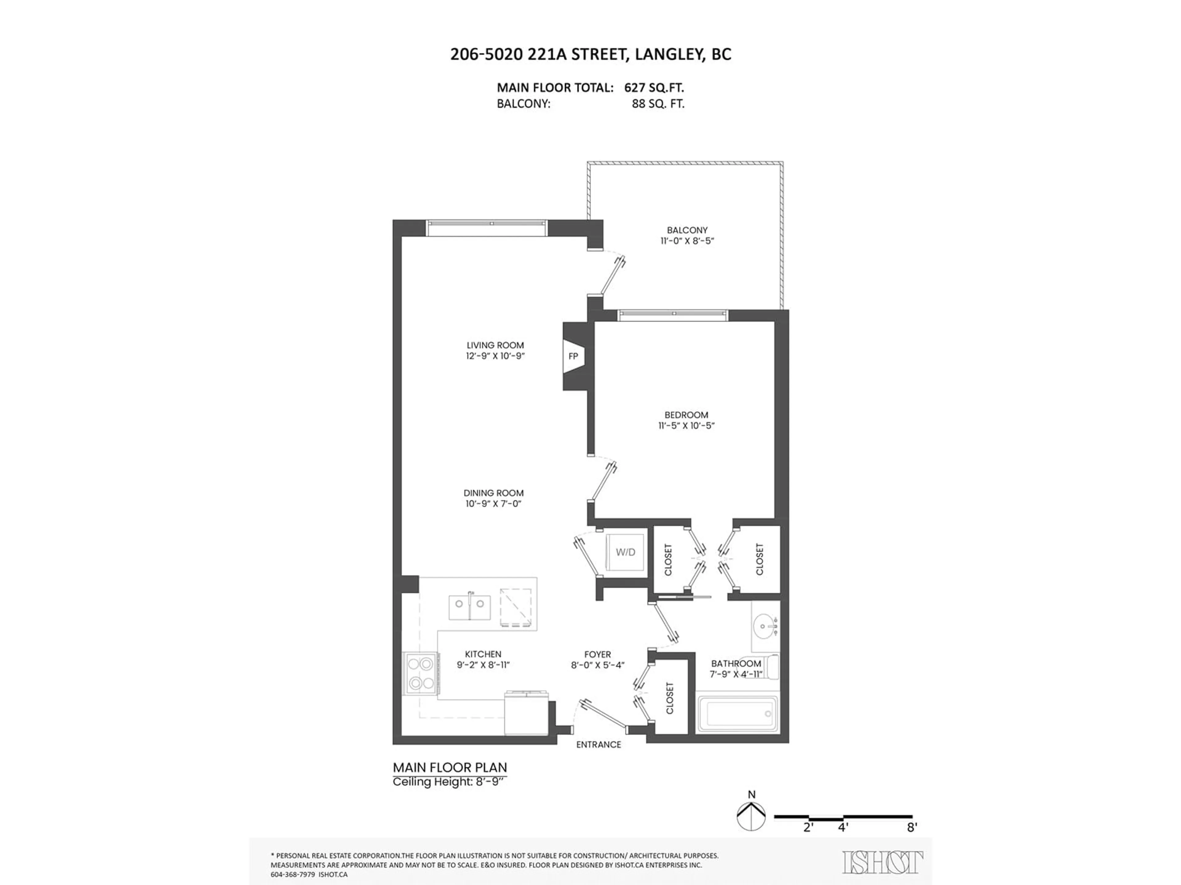 Floor plan for 206 5020 221A STREET, Langley British Columbia V2Y0V5