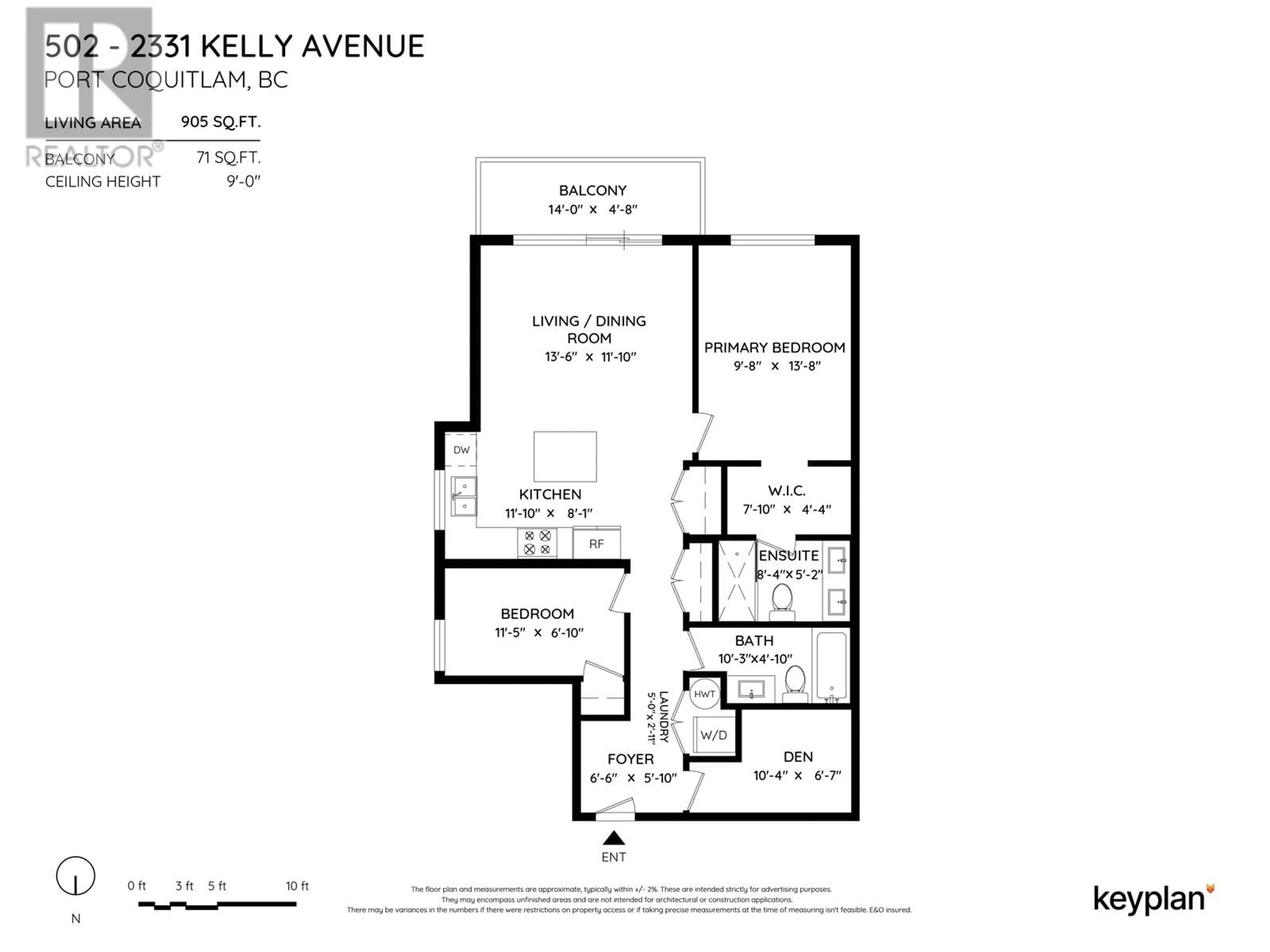 Floor plan for 502 2331 KELLY AVENUE, Port Coquitlam British Columbia V3C0T4