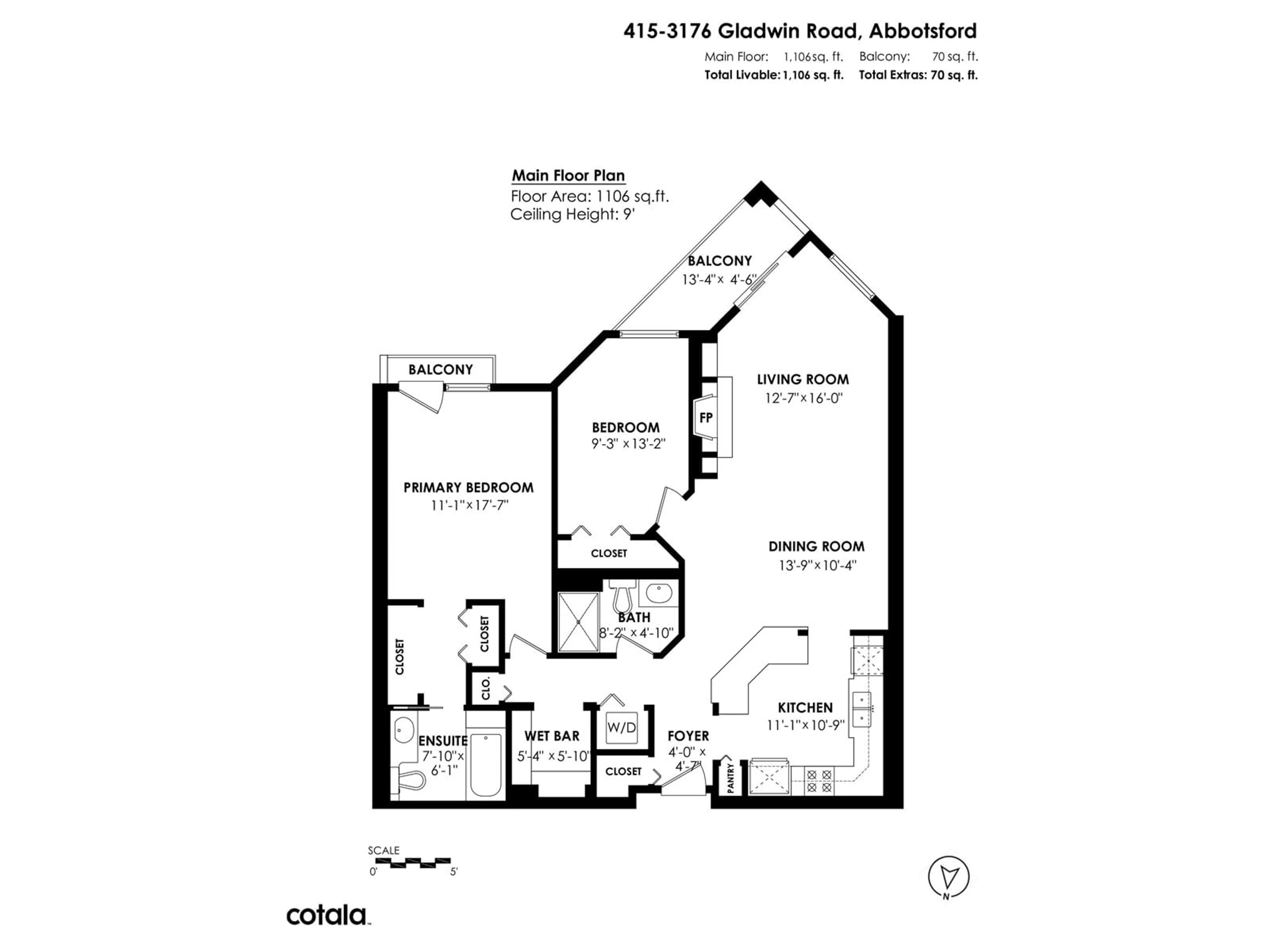 Floor plan for 415 3176 GLADWIN ROAD, Abbotsford British Columbia V2T6R7