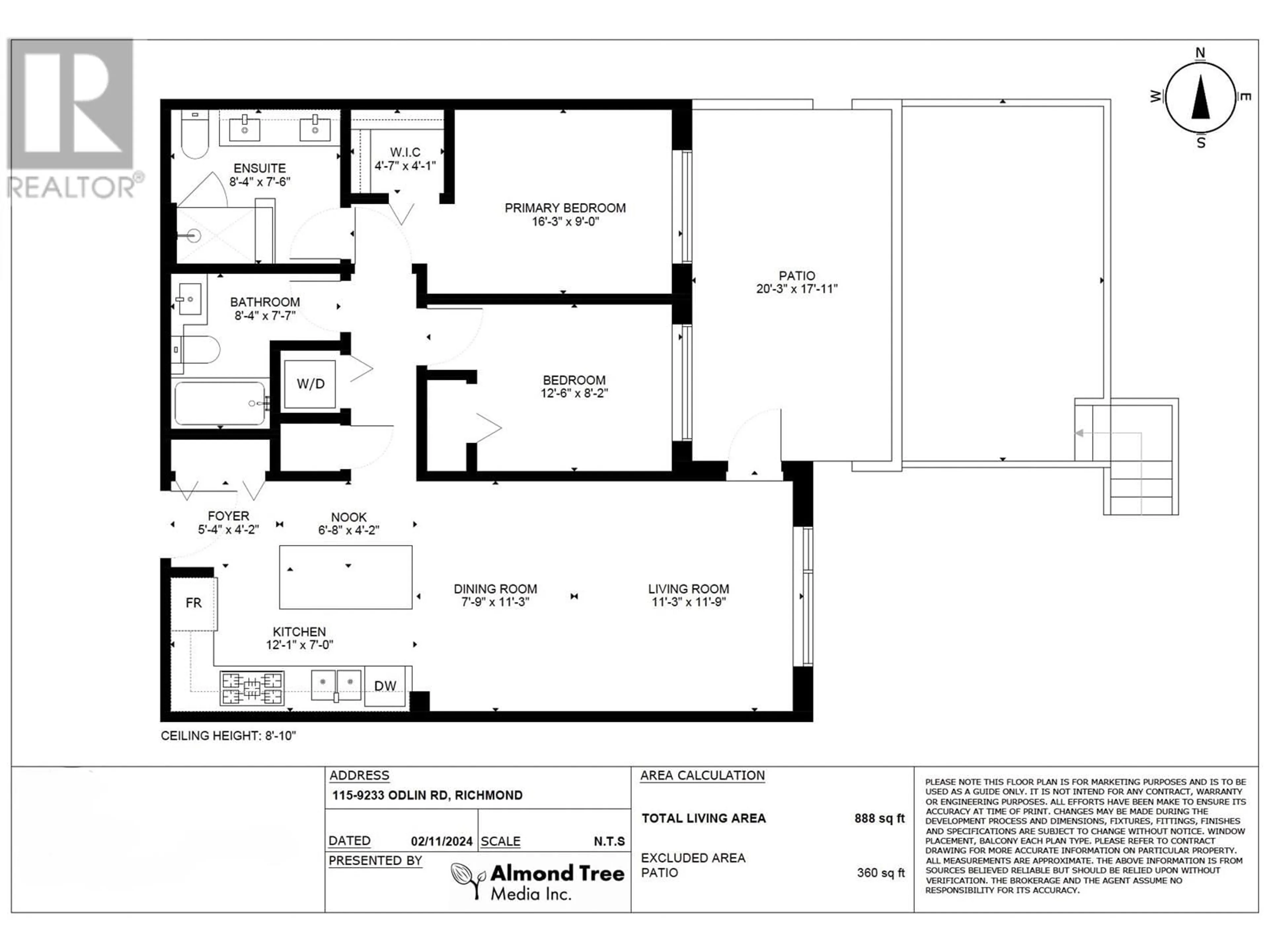 Floor plan for 115 9233 ODLIN ROAD, Richmond British Columbia V6X0V4