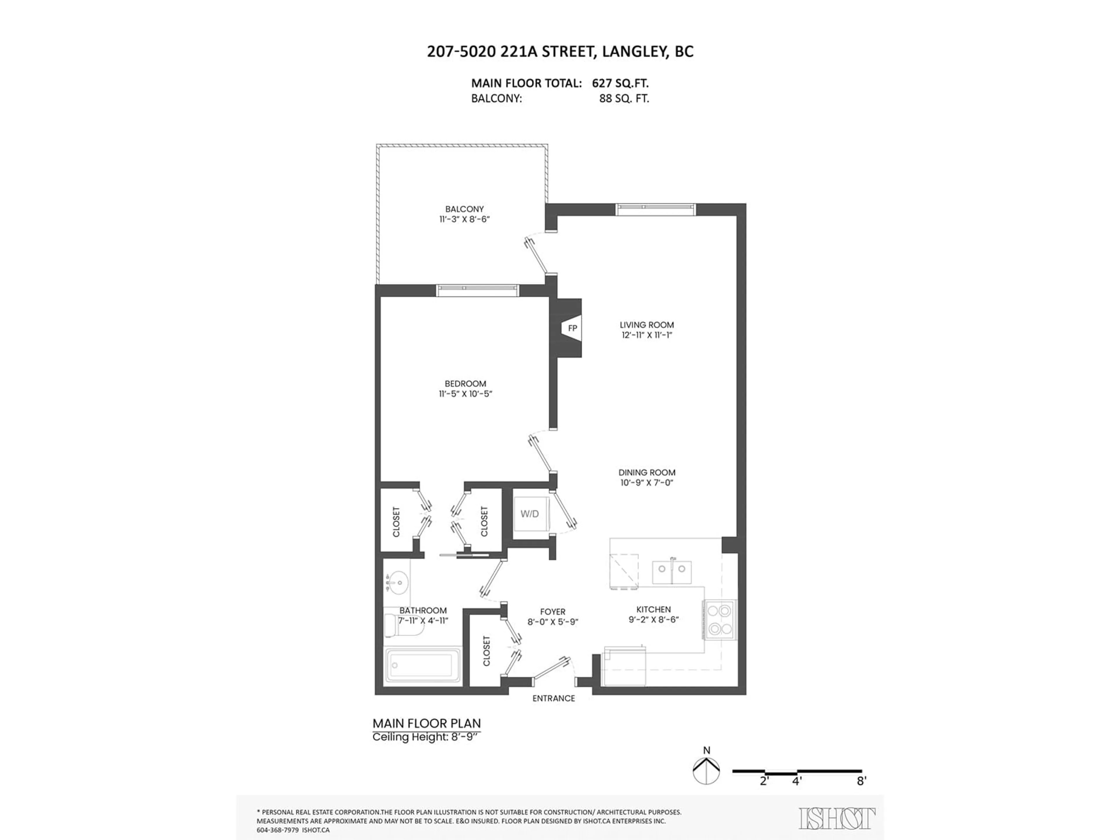 Floor plan for 207 5020 221A STREET, Langley British Columbia V2Y0V5