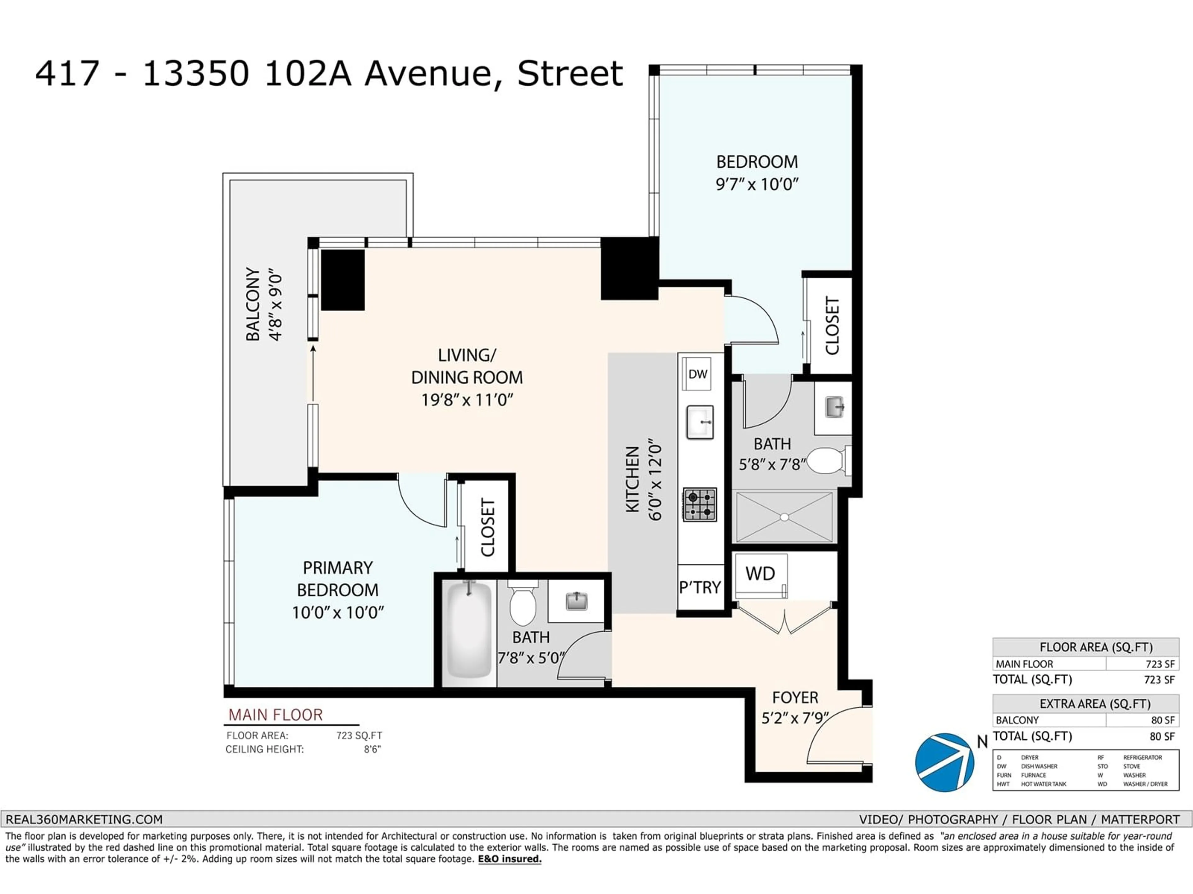 Floor plan for 417 13350 CENTRAL AVENUE, Surrey British Columbia V3T0S1