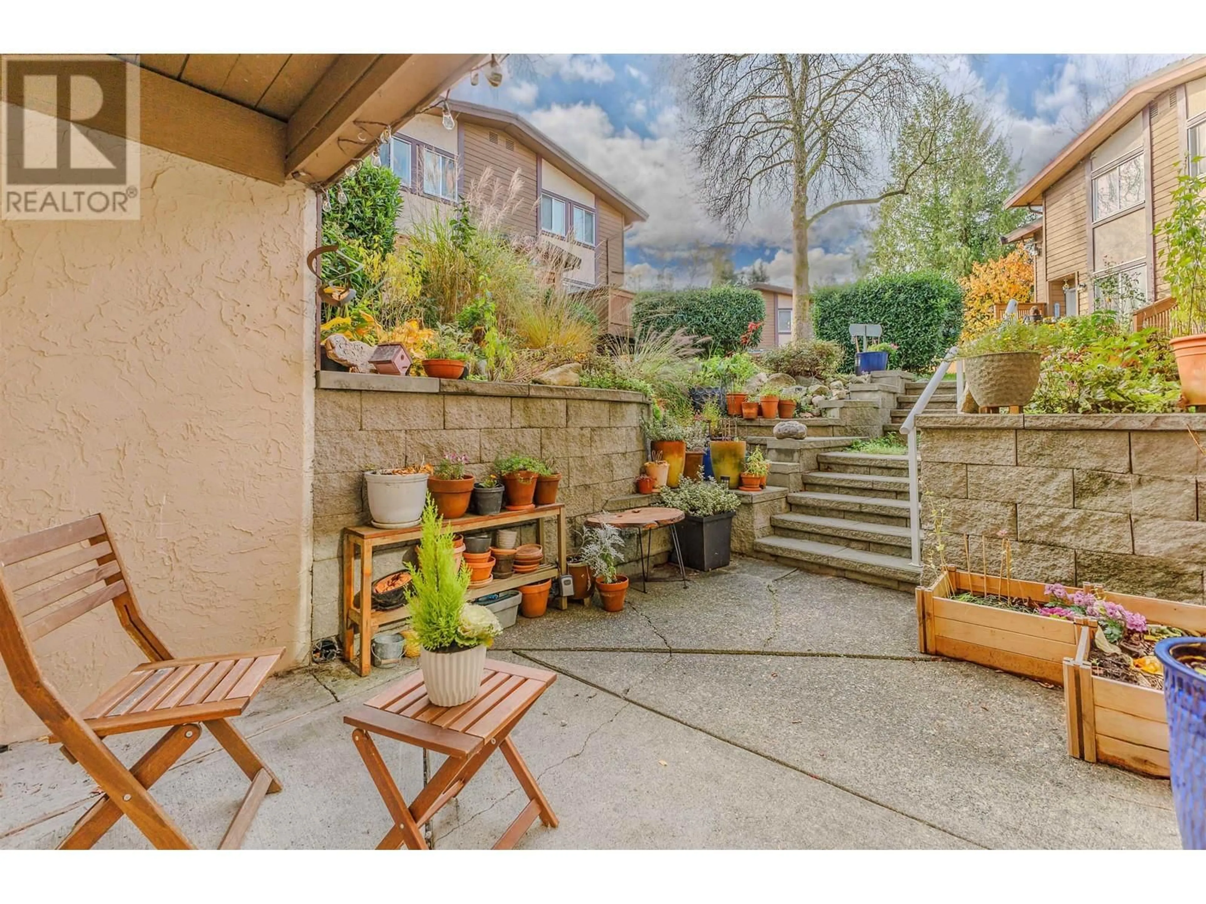 Patio, the fenced backyard for 2 304 AFTON LANE, Port Moody British Columbia V3H3V9