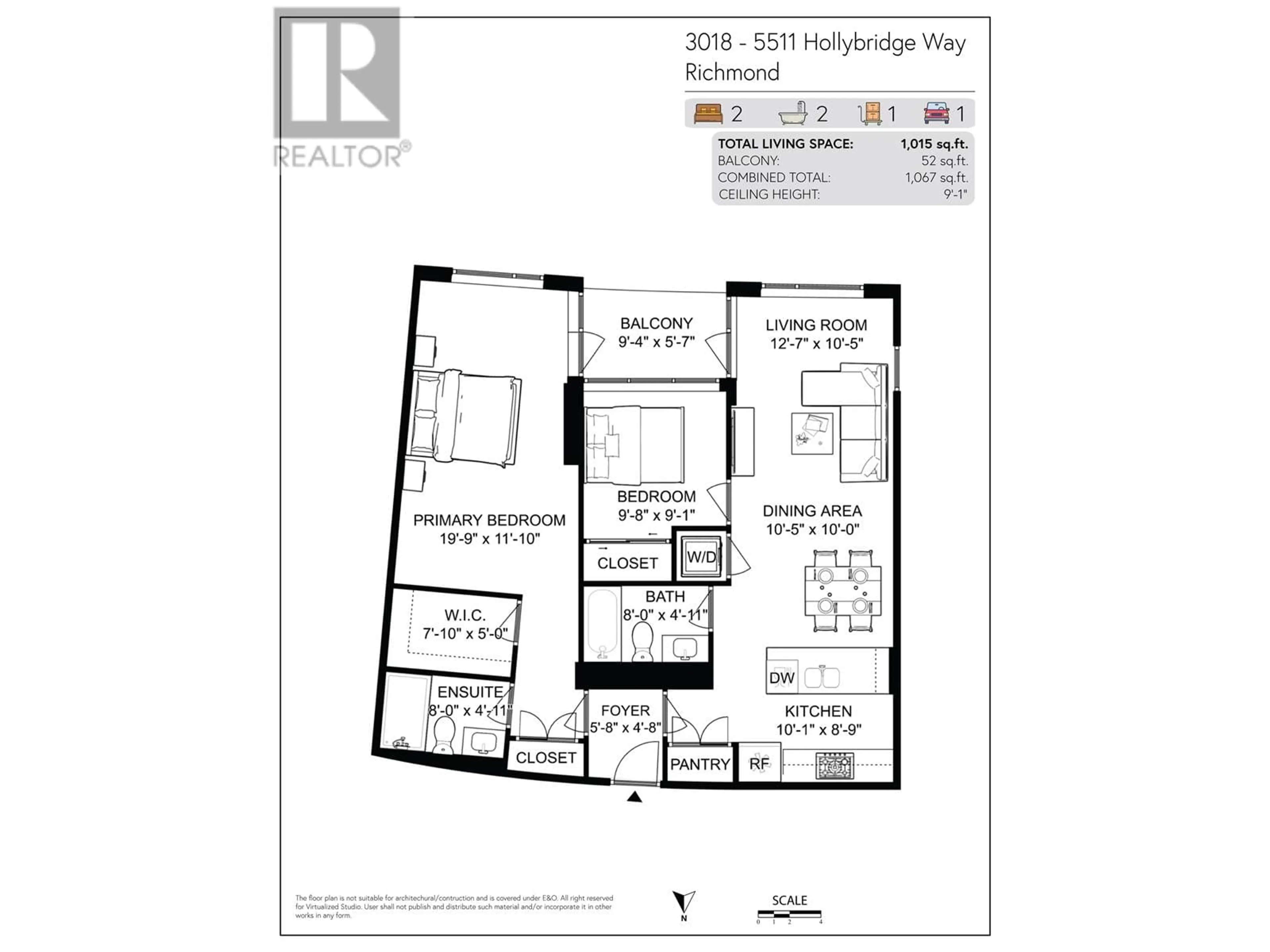 Floor plan for 3018 5511 HOLLYBRIDGE WAY, Richmond British Columbia V7C0A3