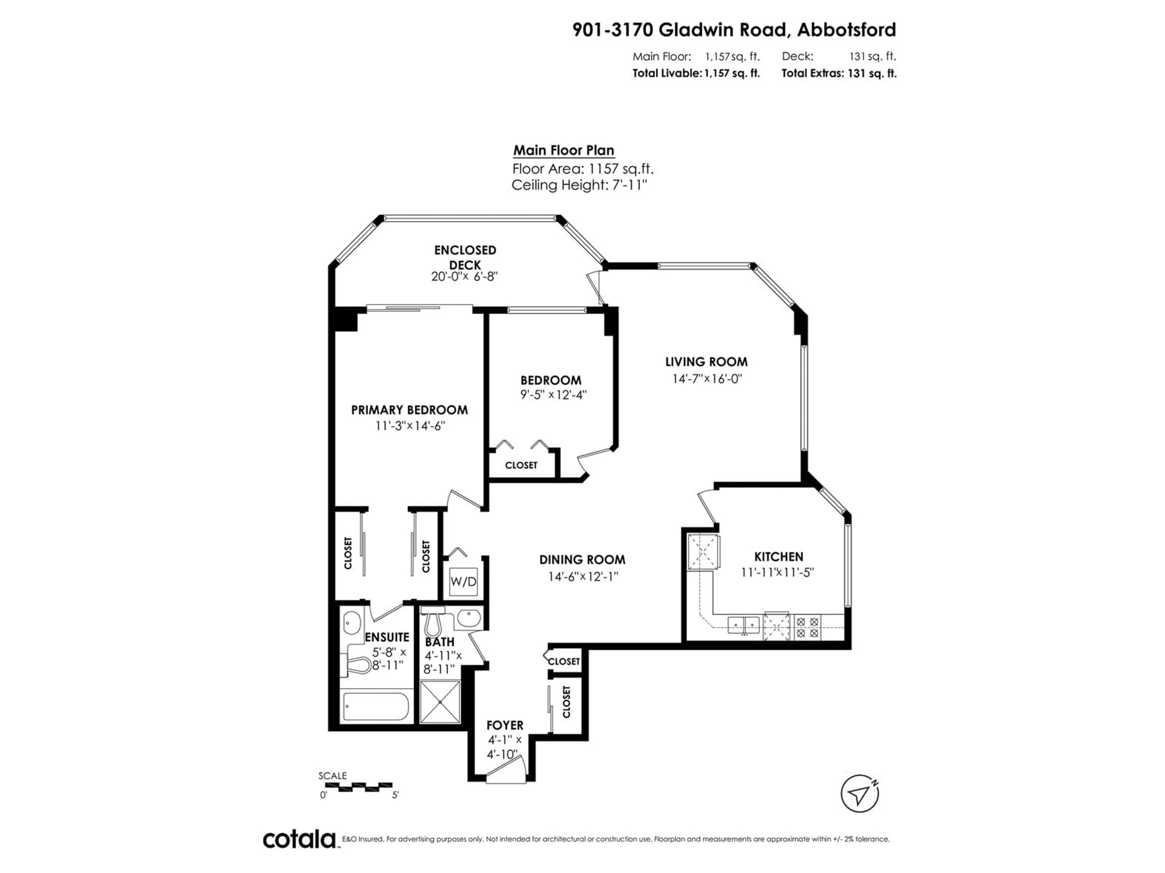 Floor plan for 901 3170 GLADWIN ROAD, Abbotsford British Columbia V2T5T1