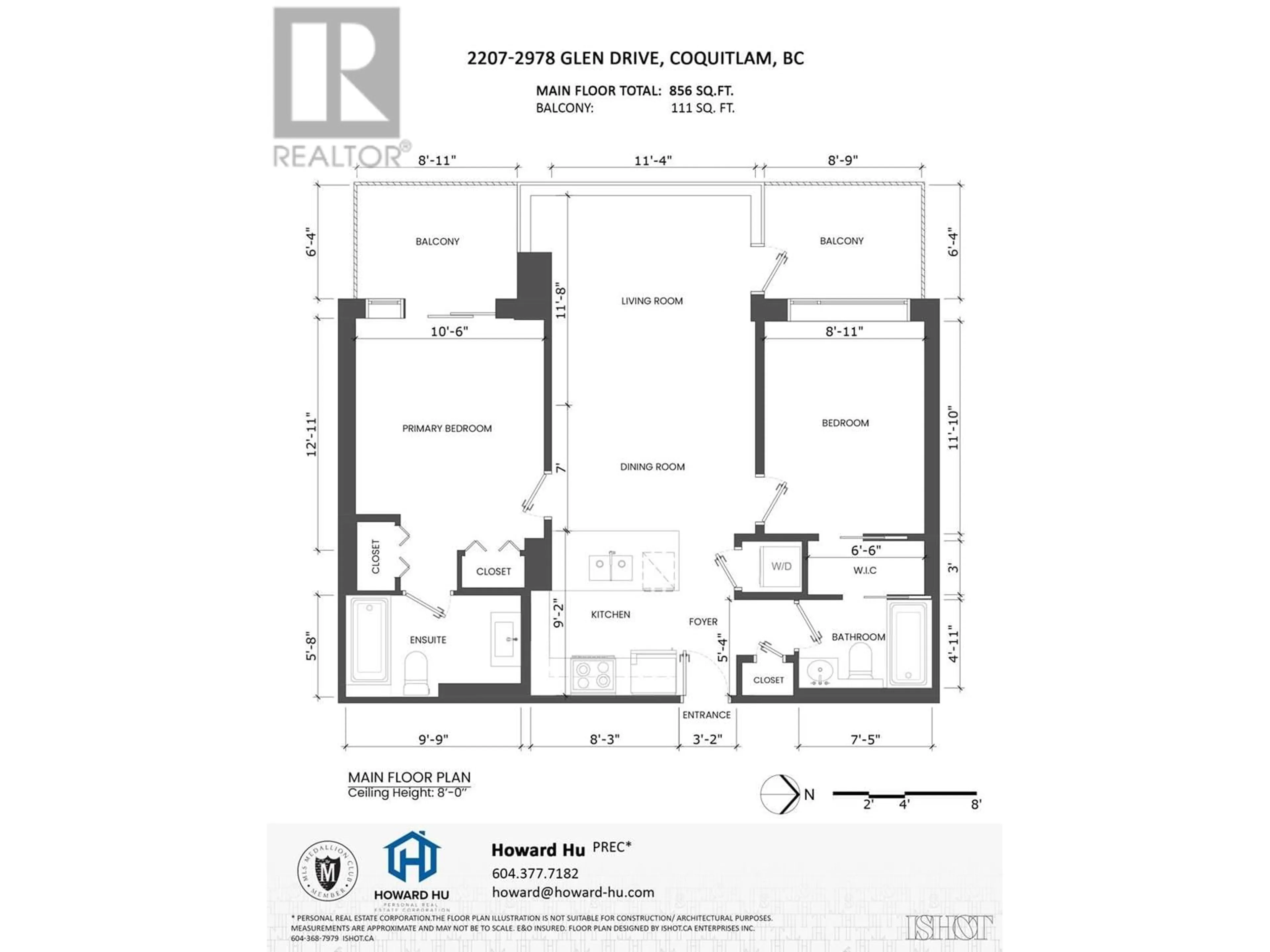 Floor plan for 2207 2978 GLEN DRIVE, Coquitlam British Columbia V3B0C3