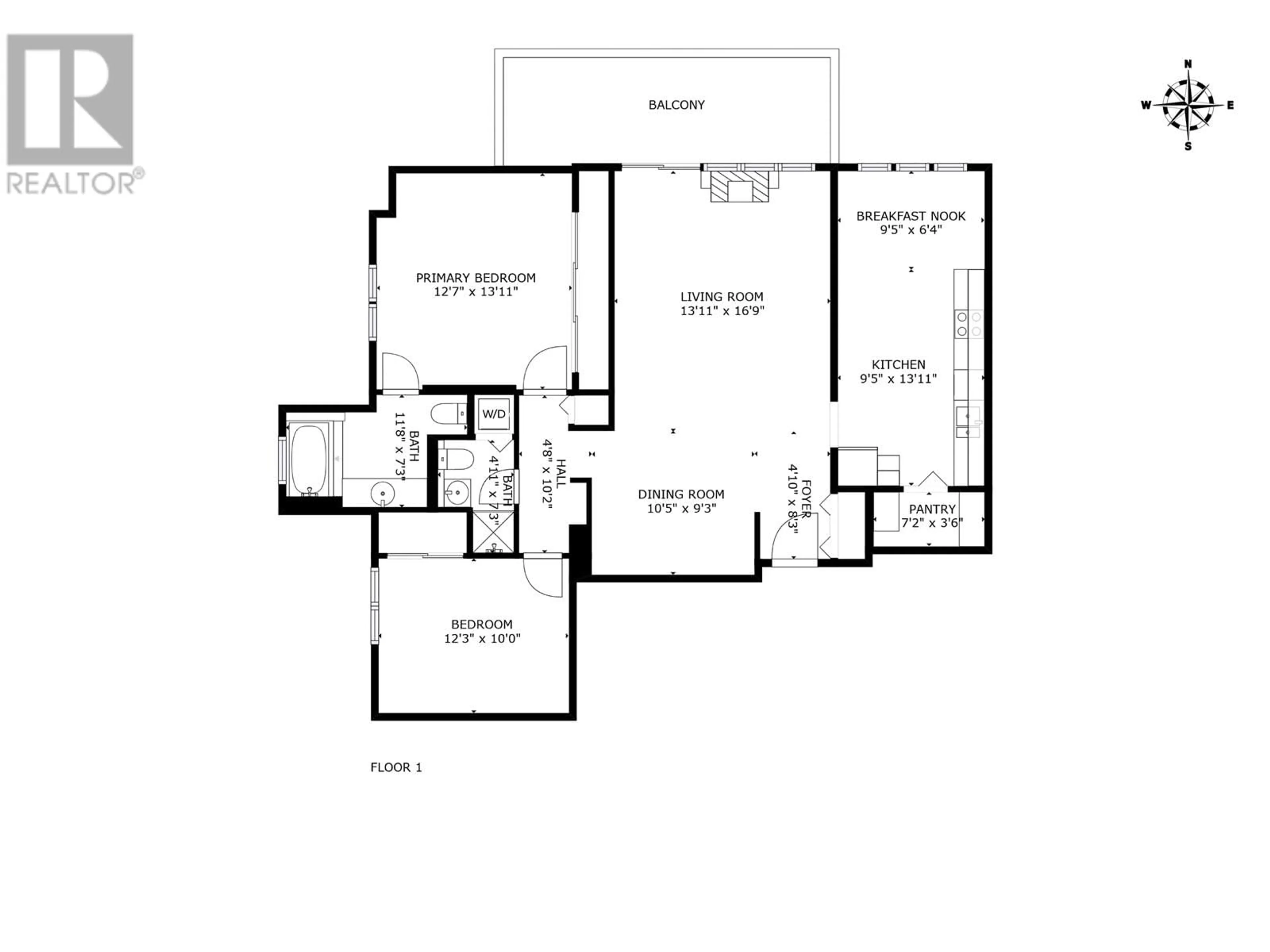 Floor plan for 1403 551 AUSTIN AVENUE, Coquitlam British Columbia V3K6R7