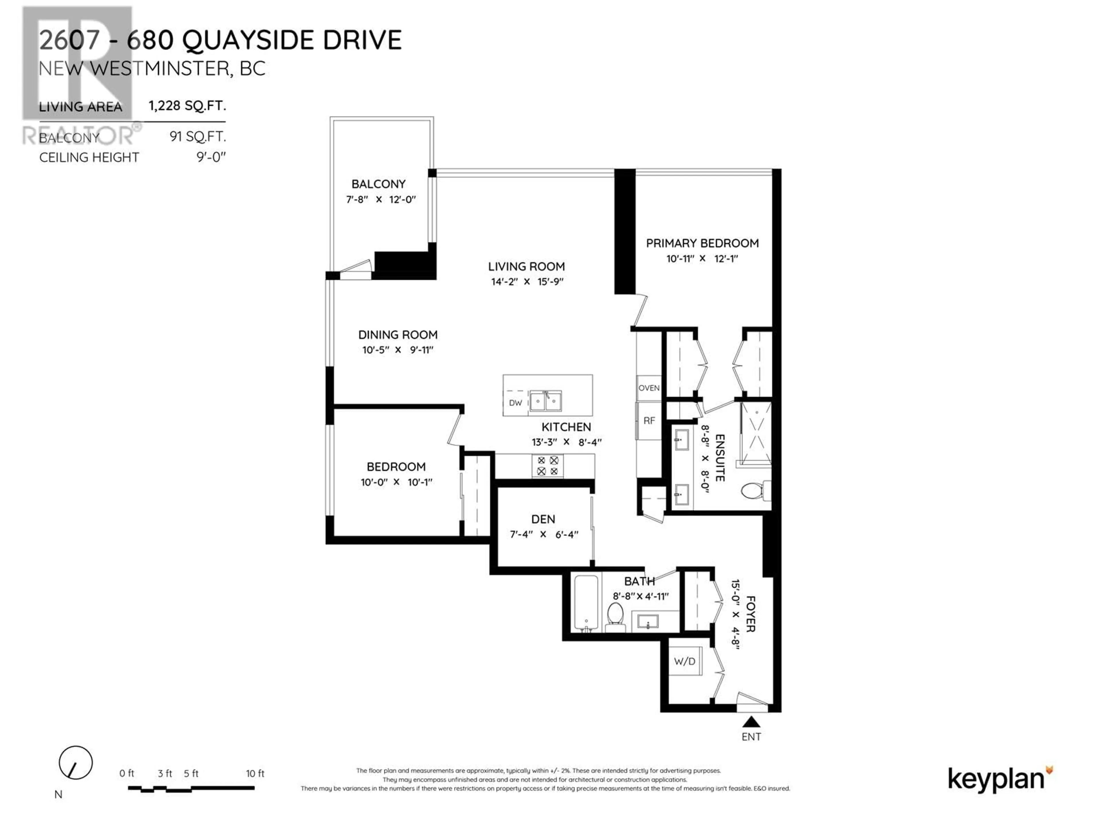 Floor plan for 2607 680 QUAYSIDE DRIVE, New Westminster British Columbia V3M0P2