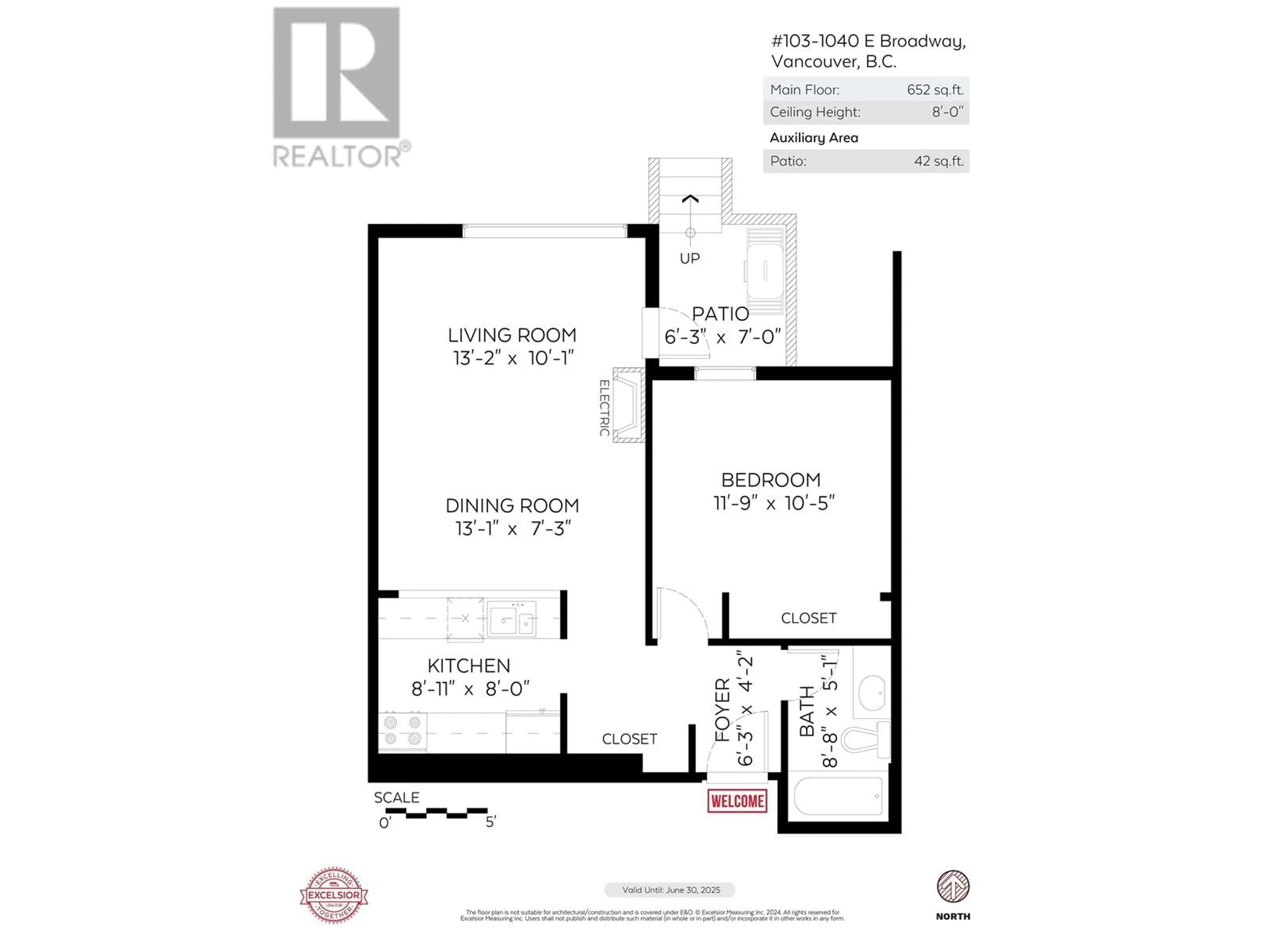 Floor plan for 103 1040 E BROADWAY AVENUE, Vancouver British Columbia V5T4N7