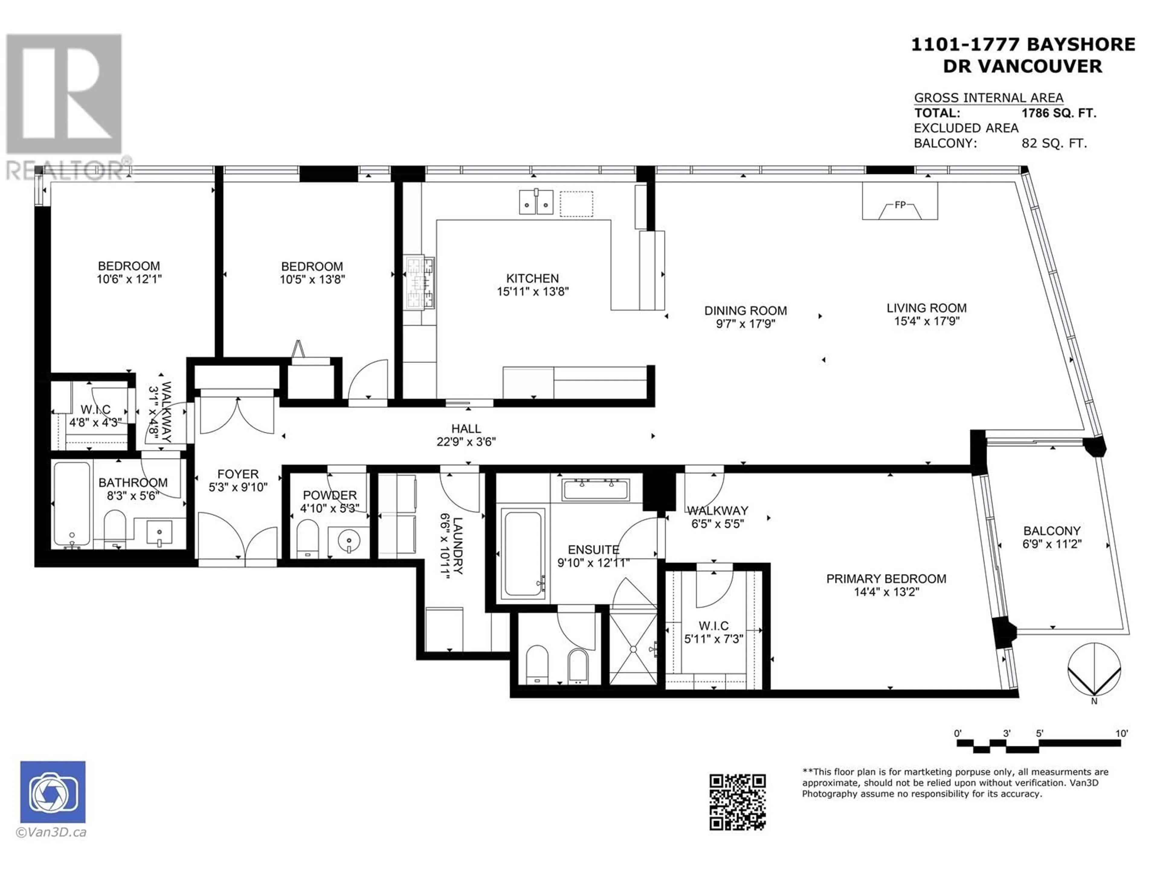 Floor plan for 1101 1777 BAYSHORE DRIVE, Vancouver British Columbia V6G3H2