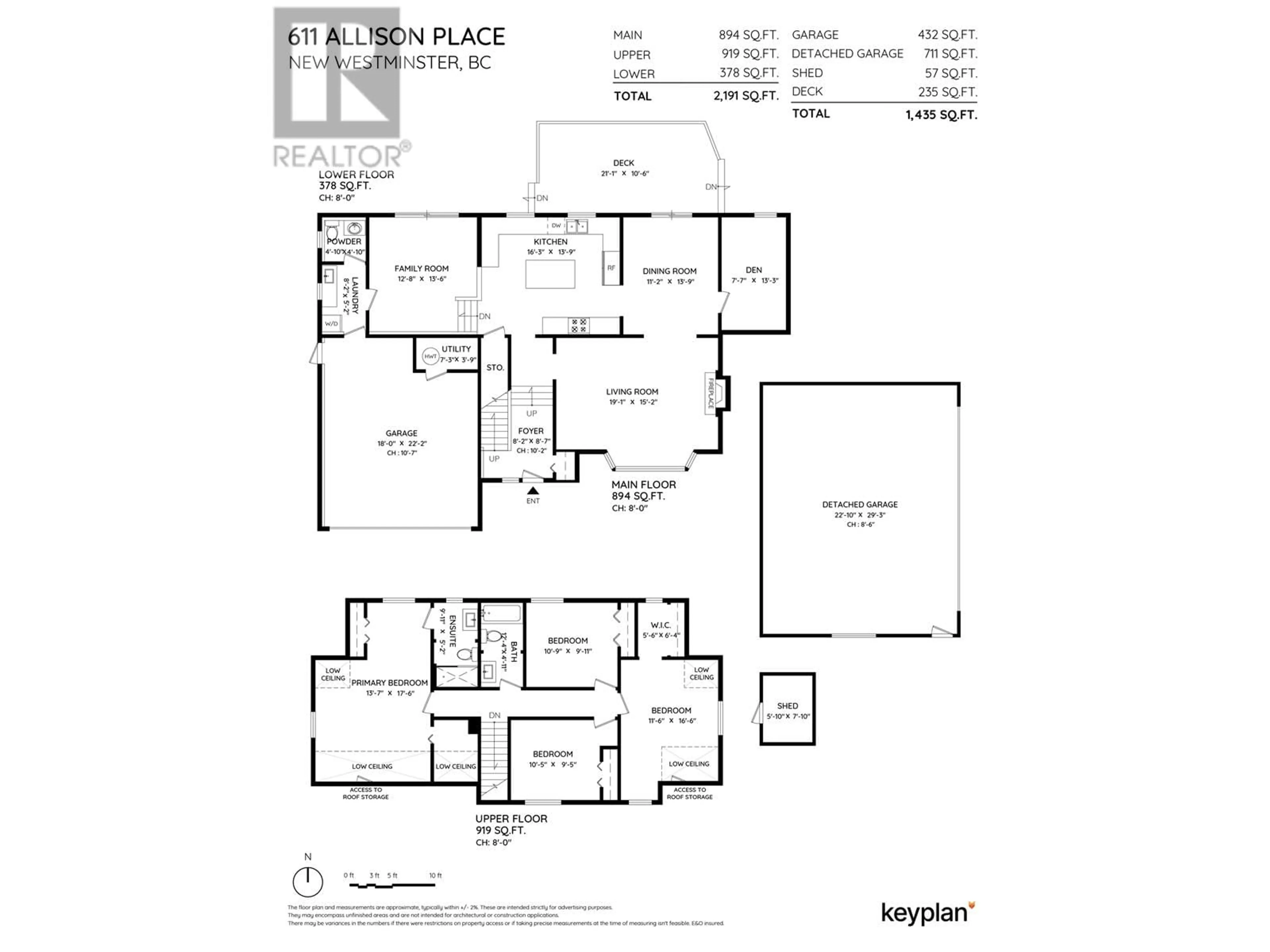 Floor plan for 611 ALLISON PLACE, New Westminster British Columbia V3L5C1