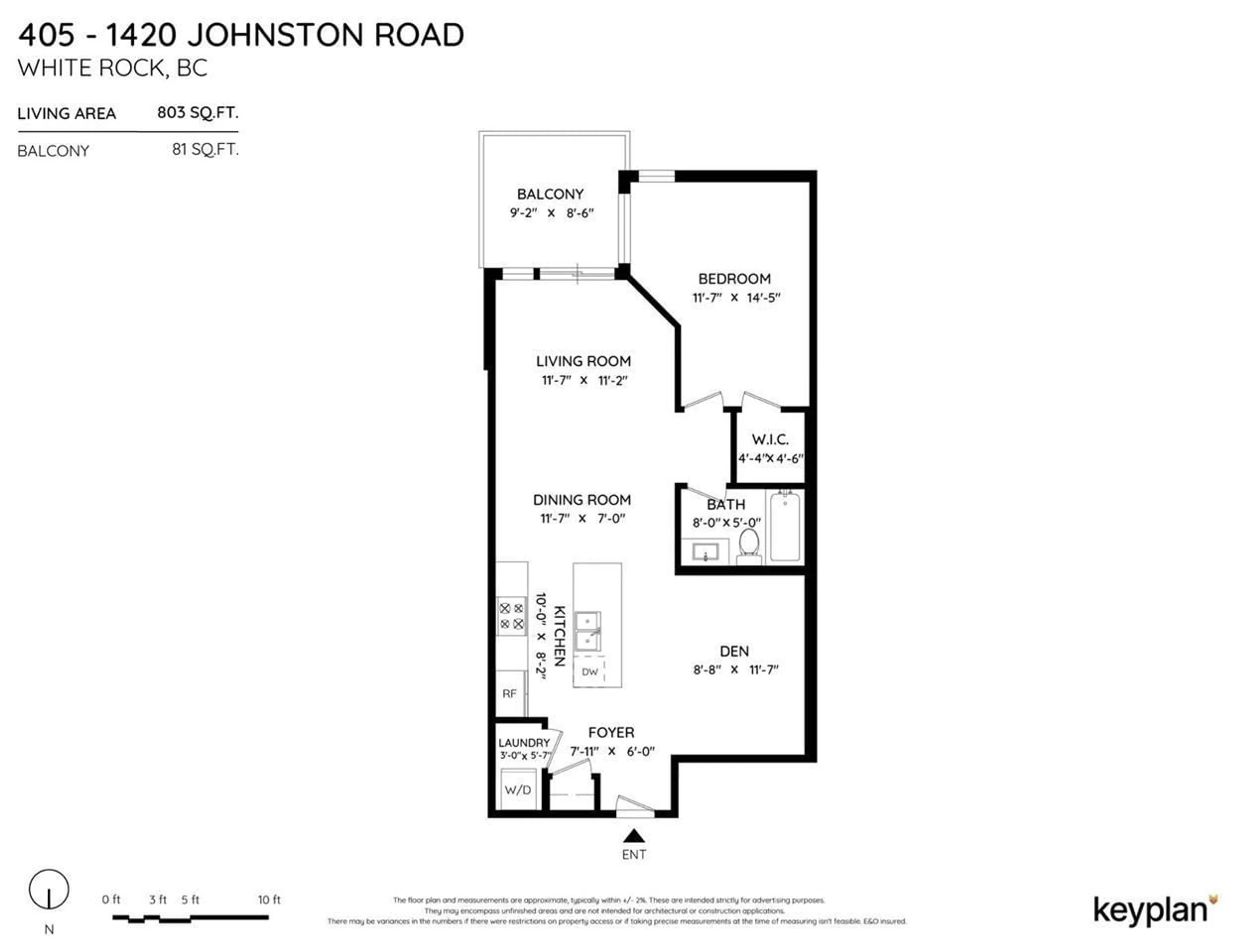 Floor plan for 405 1420 JOHNSTON ROAD, White Rock British Columbia V4B3Z5