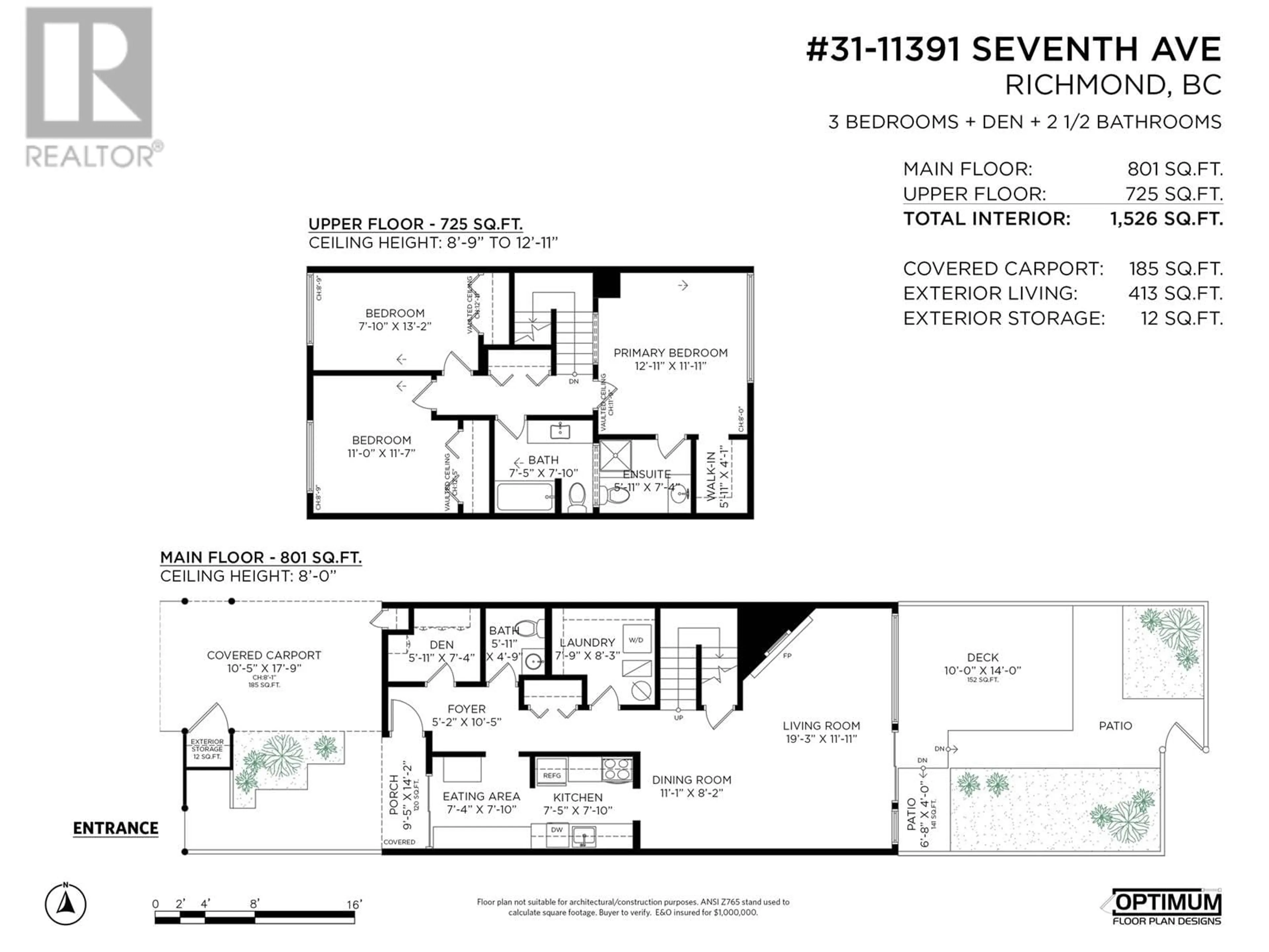 Floor plan for 31 11391 7TH AVENUE, Richmond British Columbia V7E4J4