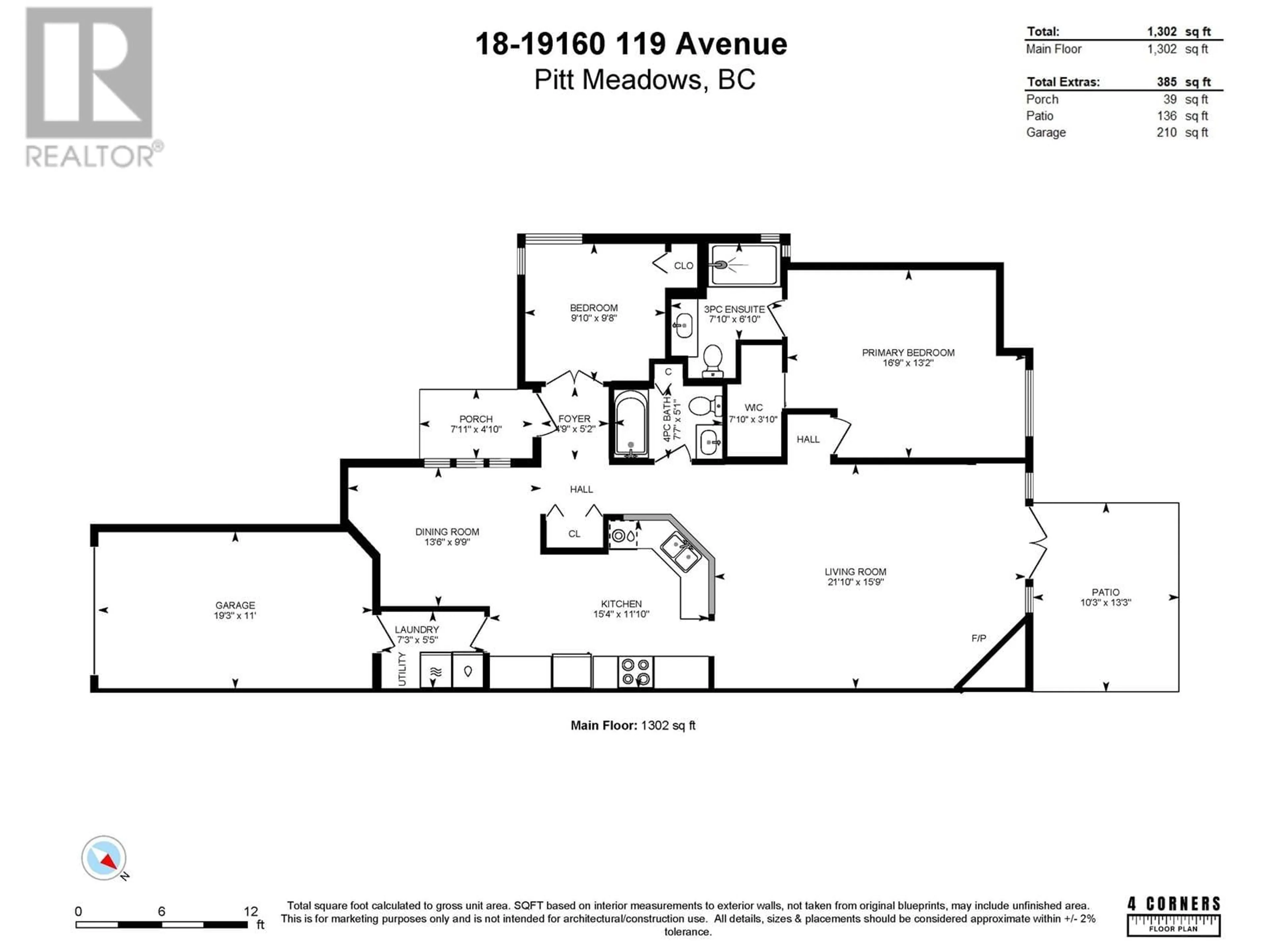 Floor plan for 18 19160 119 AVENUE, Pitt Meadows British Columbia V3Y2L7