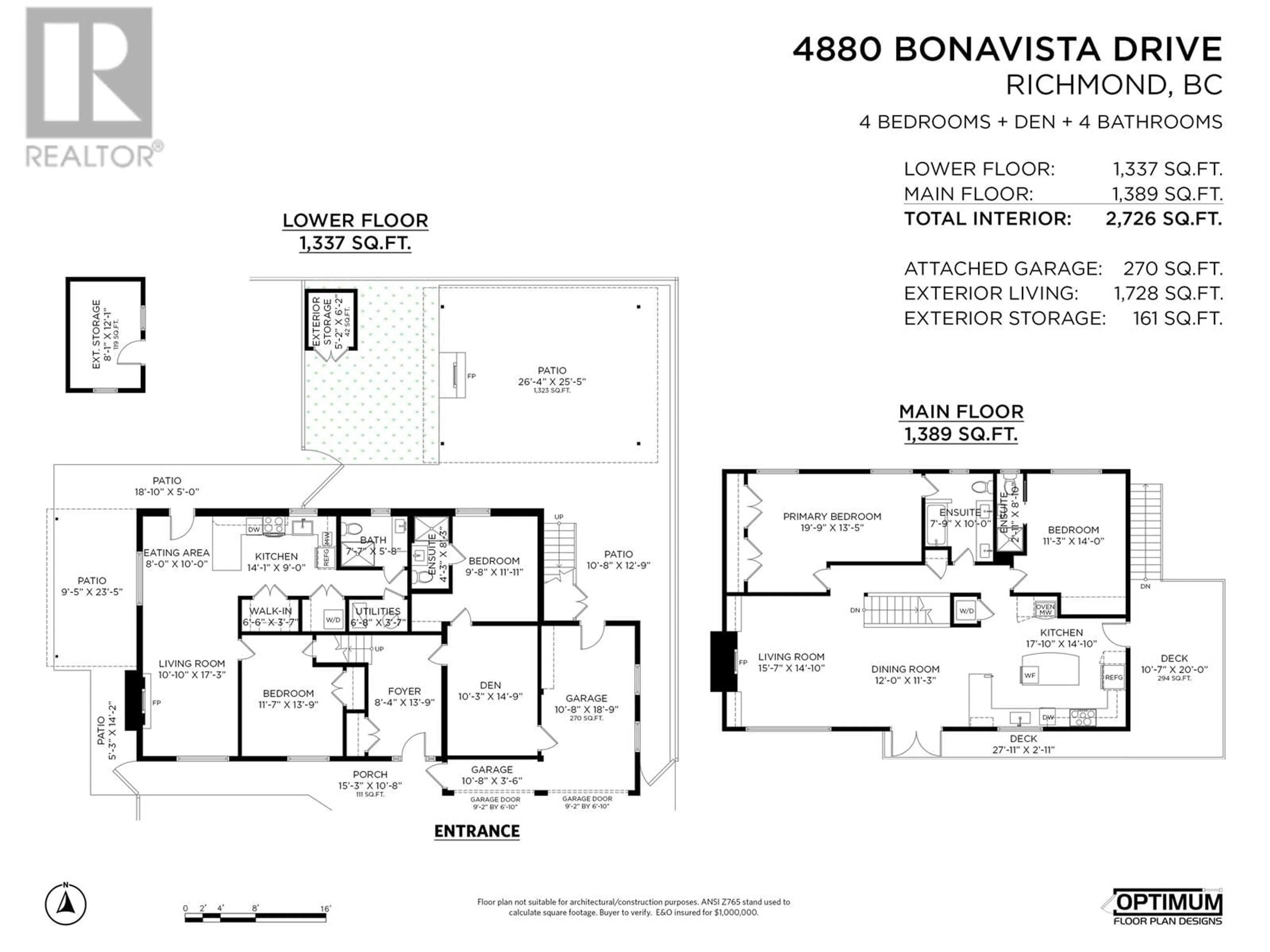 Floor plan for 4880 BONAVISTA DRIVE, Richmond British Columbia V7E4K4