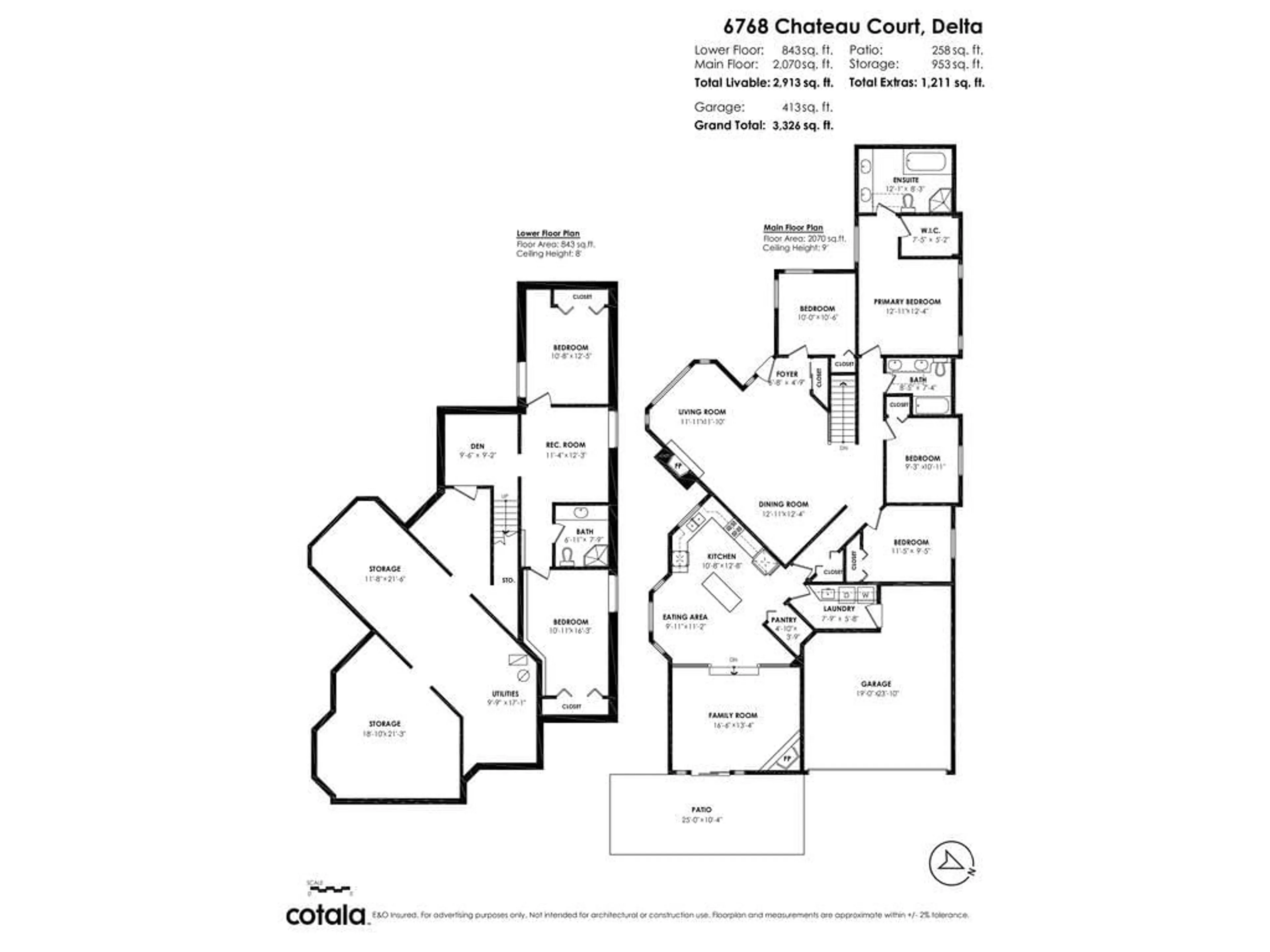 Floor plan for 6768 CHATEAU COURT, Delta British Columbia V4E3M7