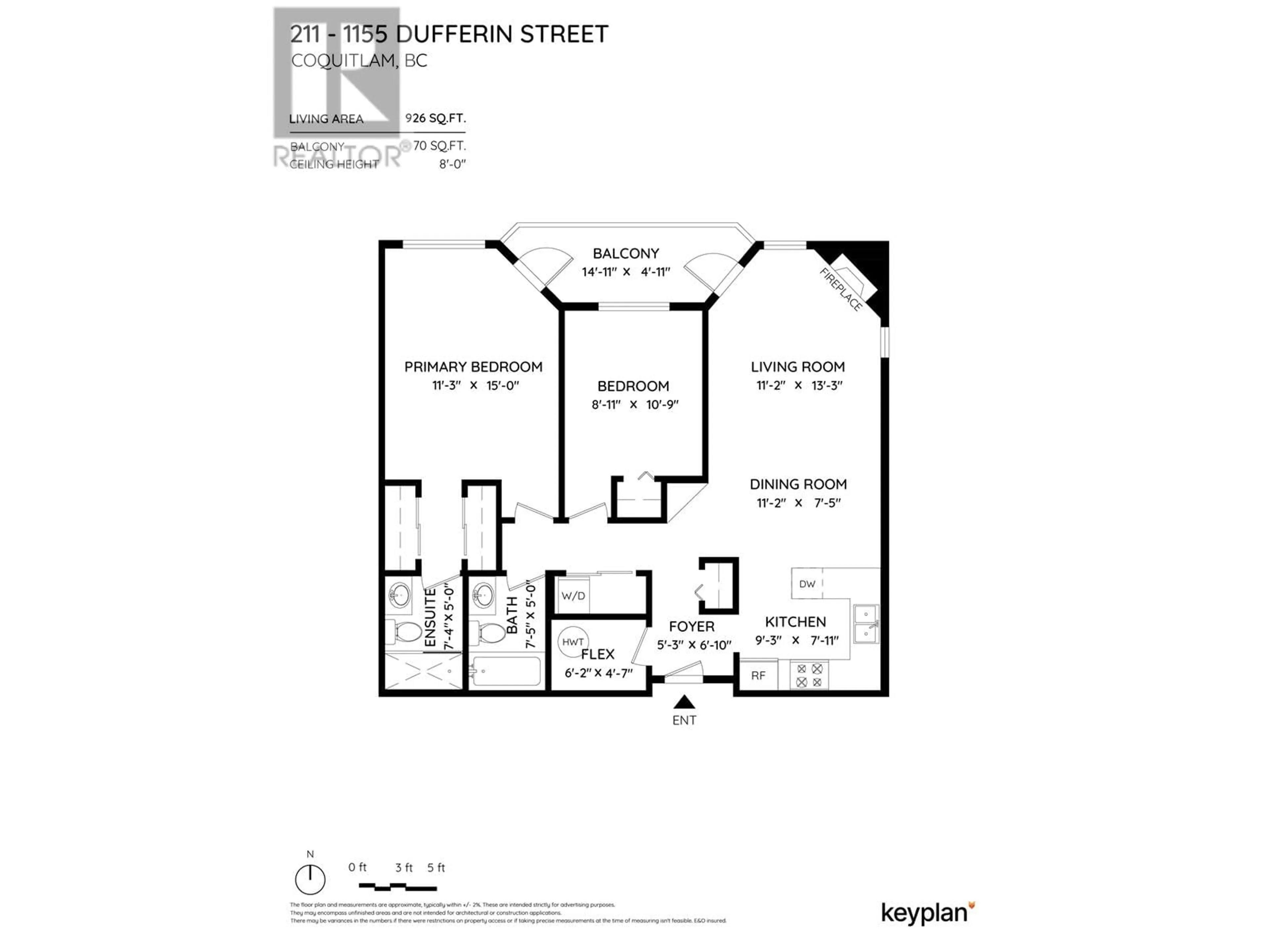 Floor plan for 211 1155 DUFFERIN STREET, Coquitlam British Columbia V3B7K2