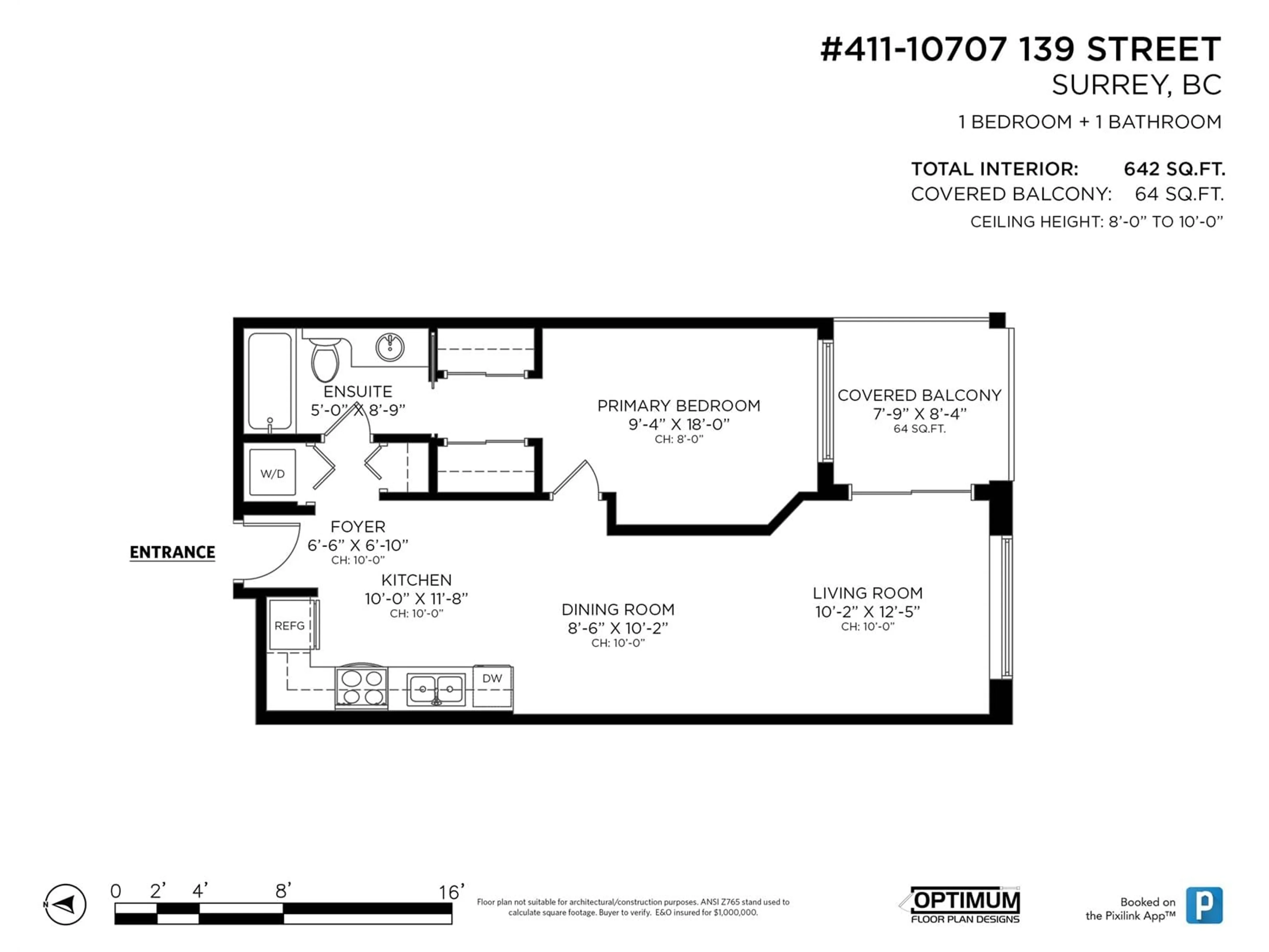 Floor plan for 411 10707 139 STREET, Surrey British Columbia V3T0B2