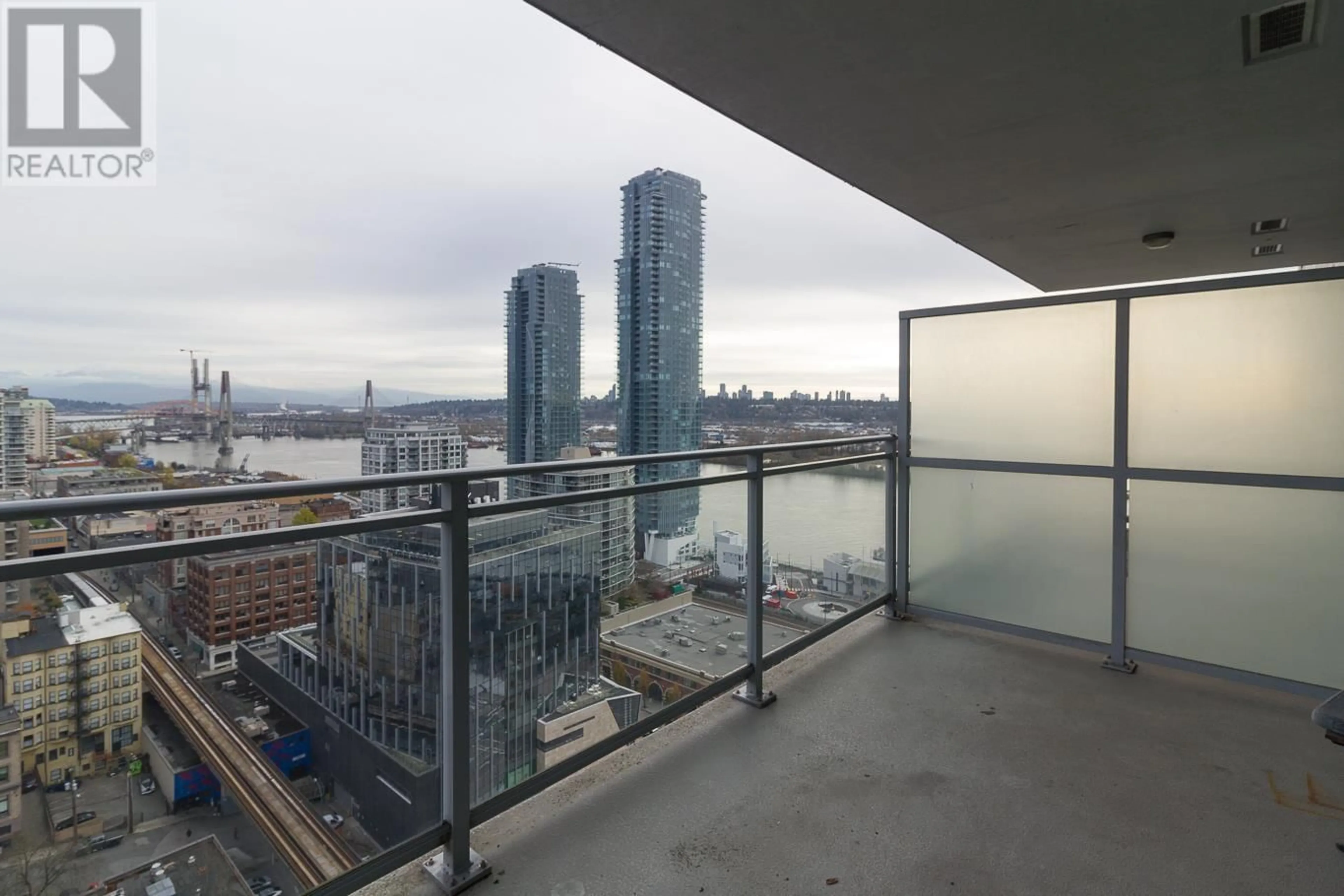 Balcony in the apartment, the view of city buildings for 2905 888 CARNARVON STREET, New Westminster British Columbia V3M0C6