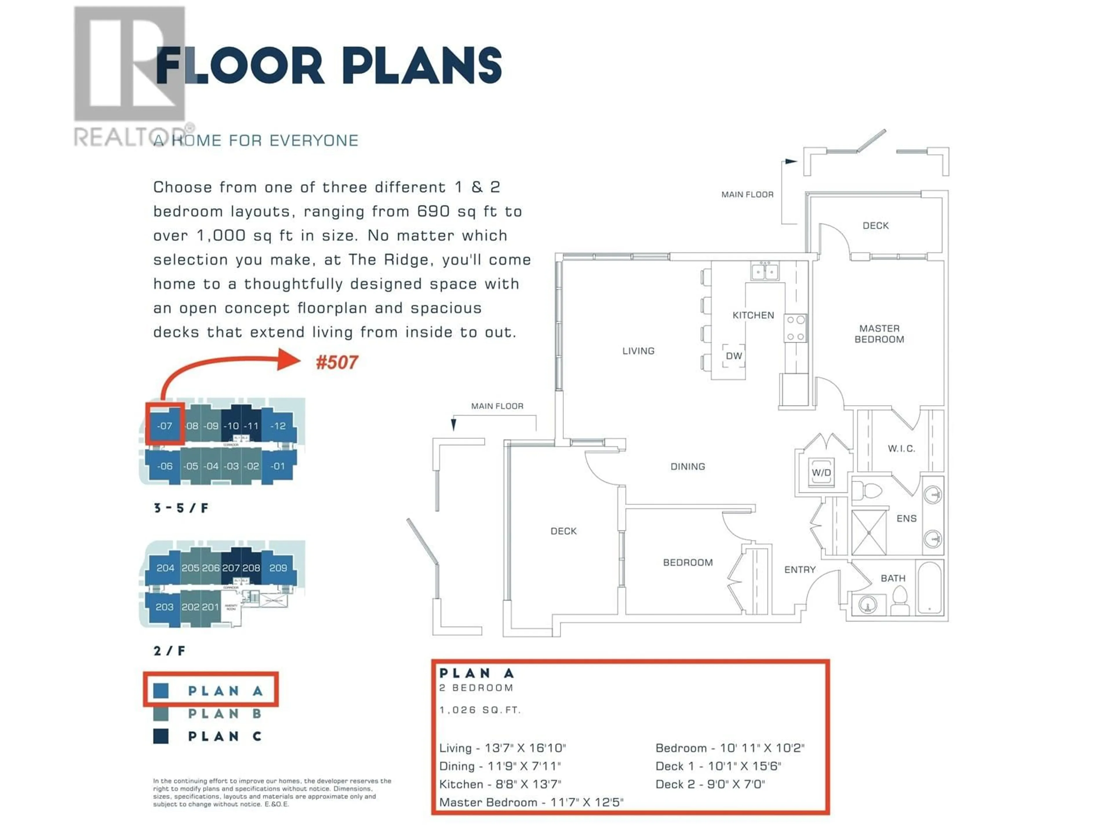 Floor plan for 507 11913 BURNETT STREET, Maple Ridge British Columbia V3V4B9