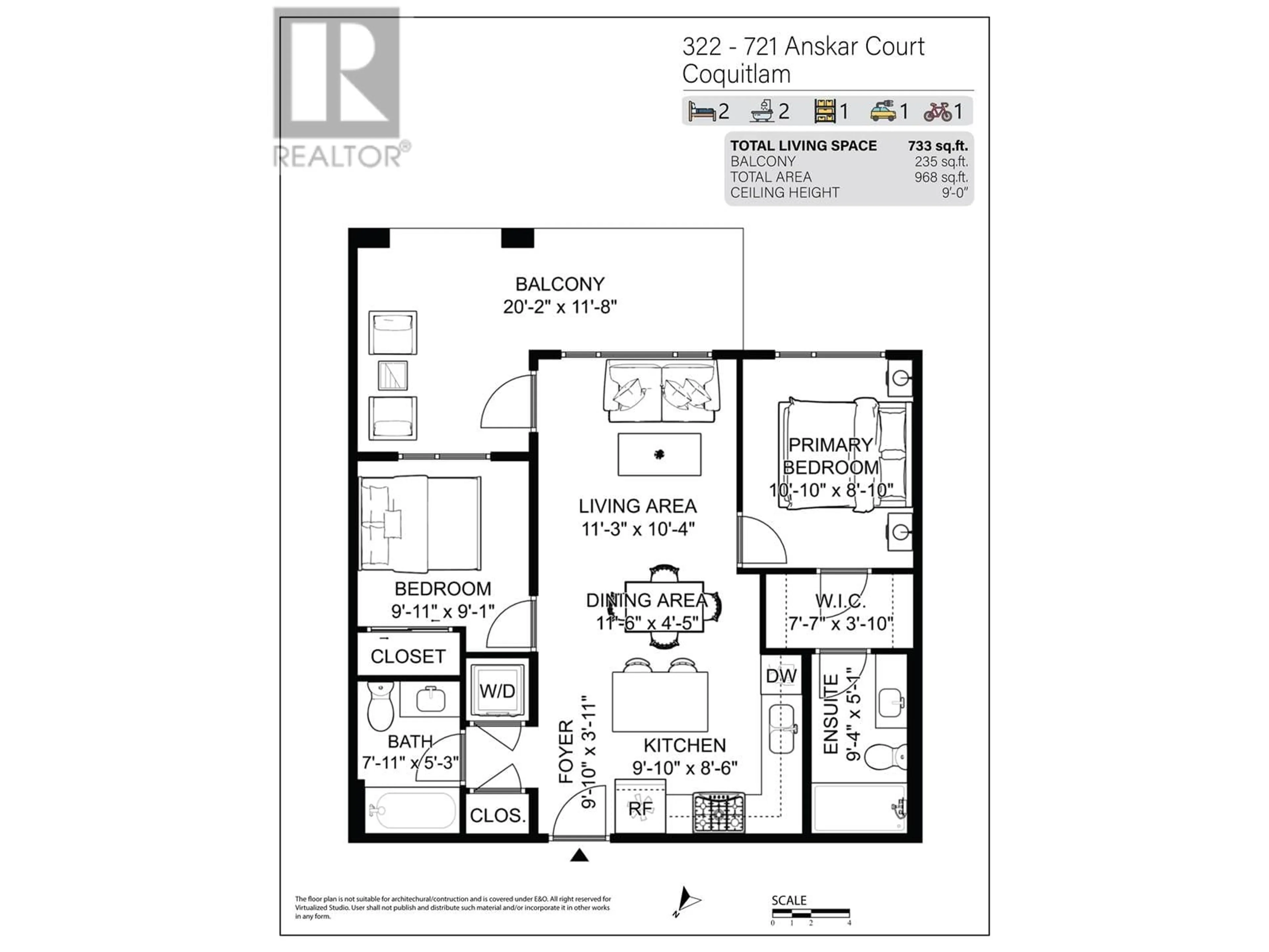 Floor plan for 322 721 ANSKAR COURT, Coquitlam British Columbia V3J0L4