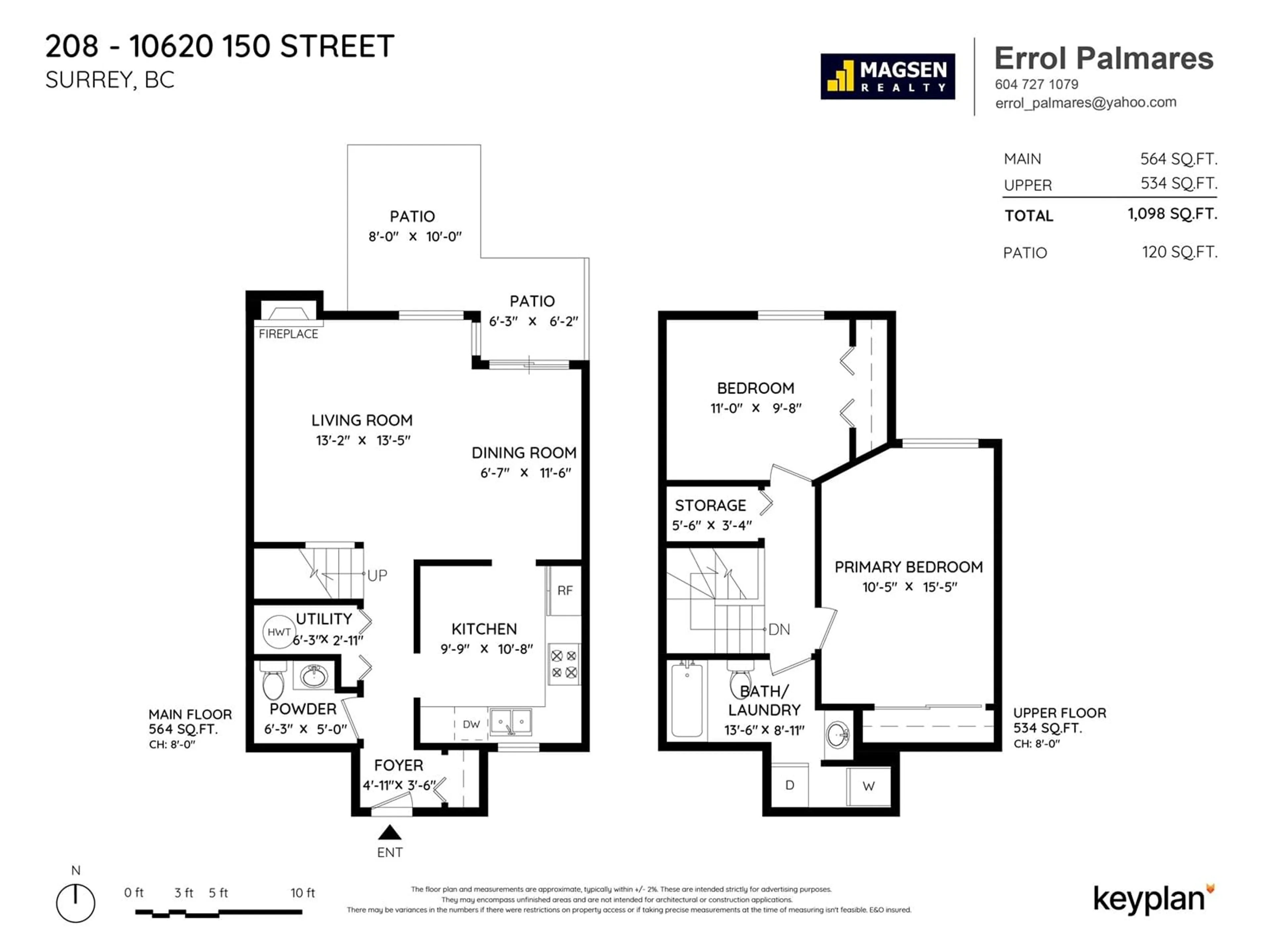 Floor plan for 208 10620 150 STREET, Surrey British Columbia V3R7R9