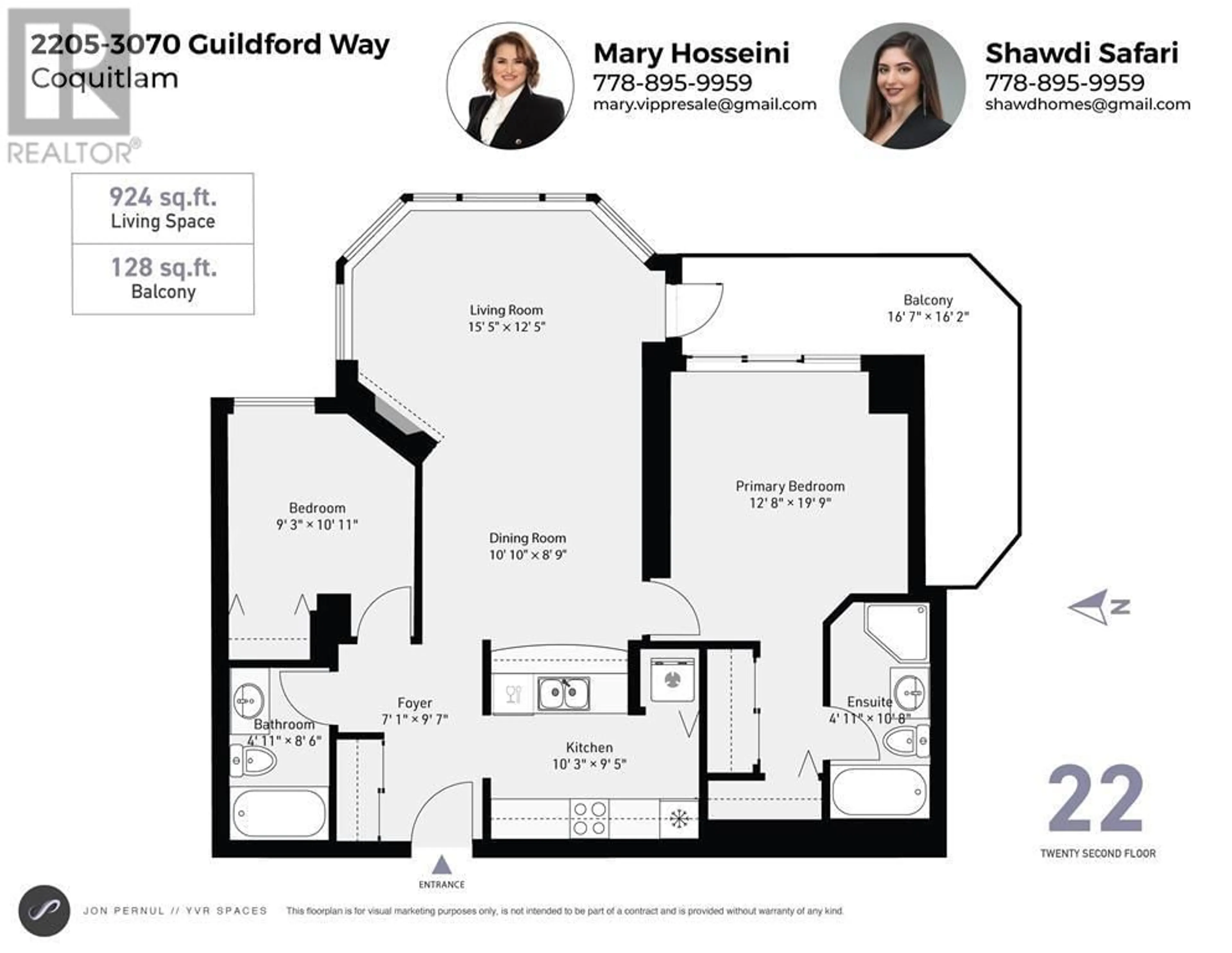 Floor plan for 2205 3070 GUILDFORD WAY, Coquitlam British Columbia V3B7R8