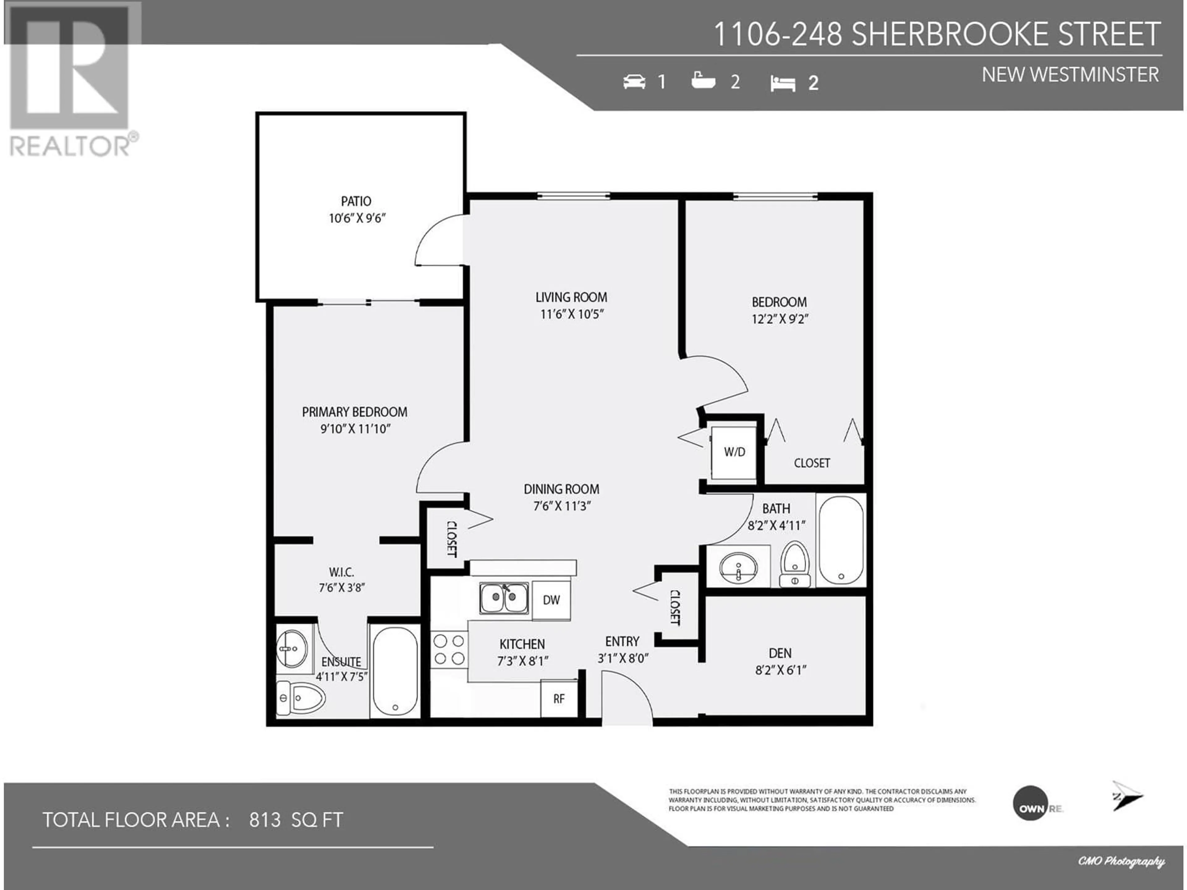 Floor plan for 1106 248 SHERBROOKE STREET, New Westminster British Columbia V3L0A2