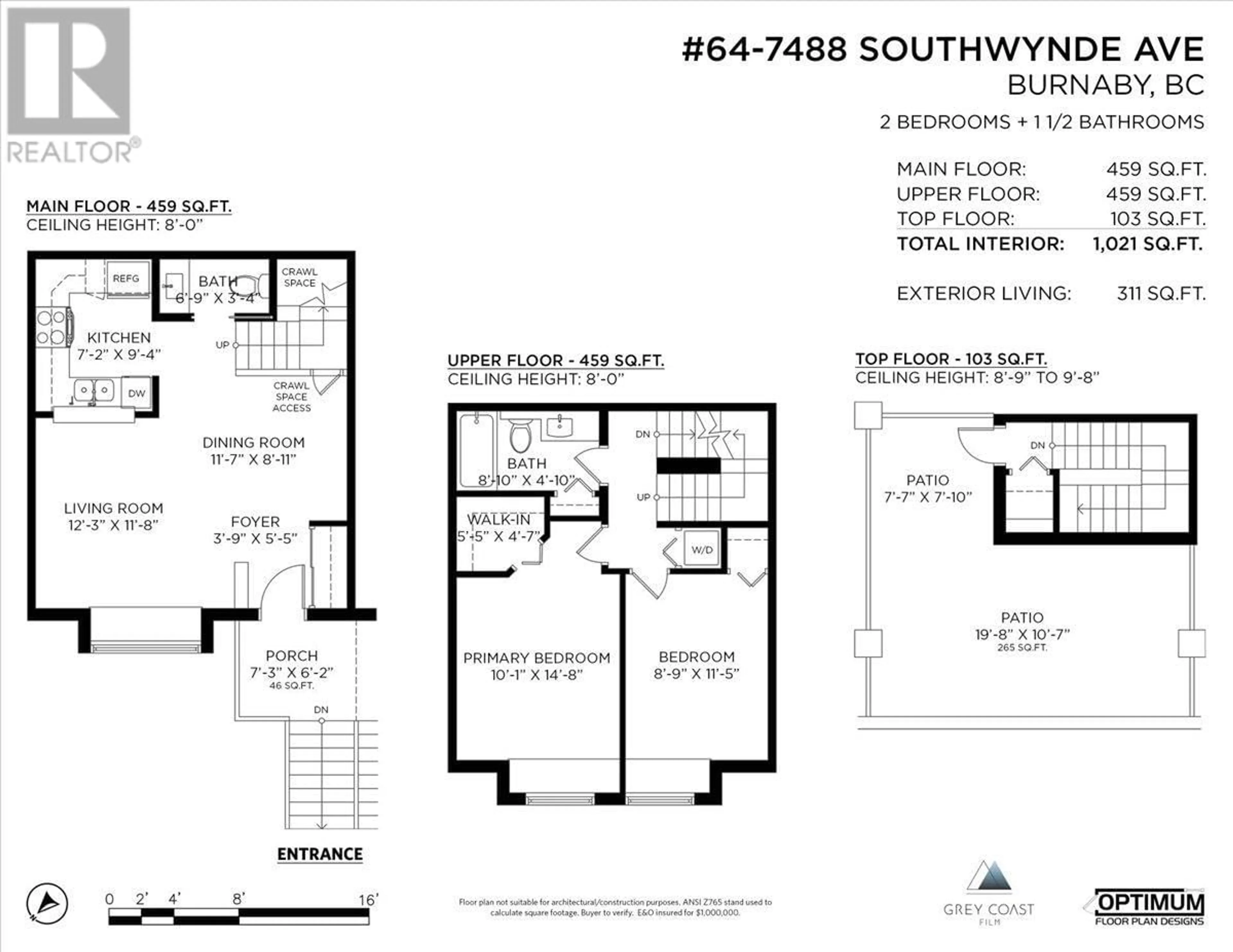 Floor plan for 64 7488 SOUTHWYNDE AVENUE, Burnaby British Columbia V3N5C6