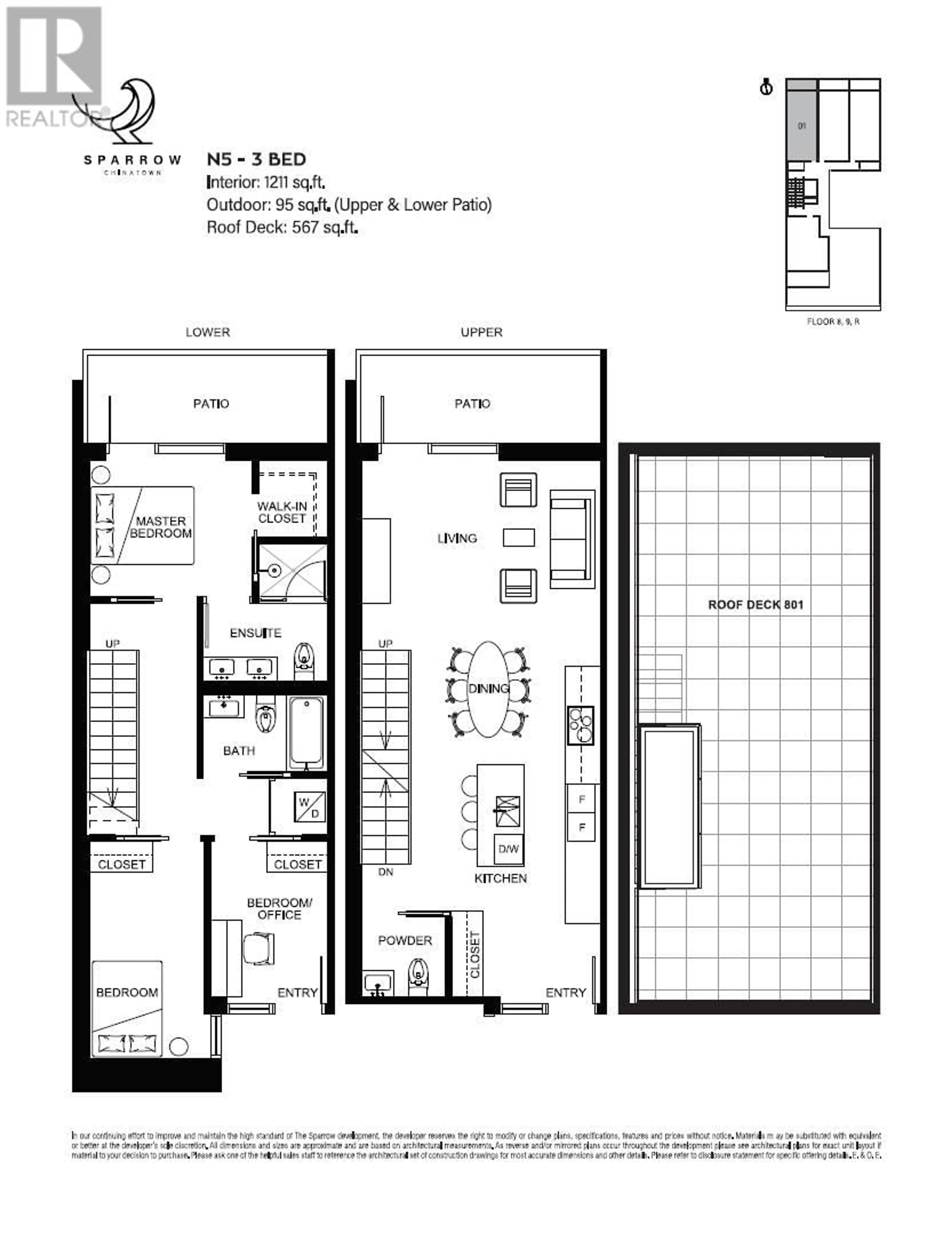 Floor plan for 901 - 239 KEEFER STREET, Vancouver British Columbia V6A1X6