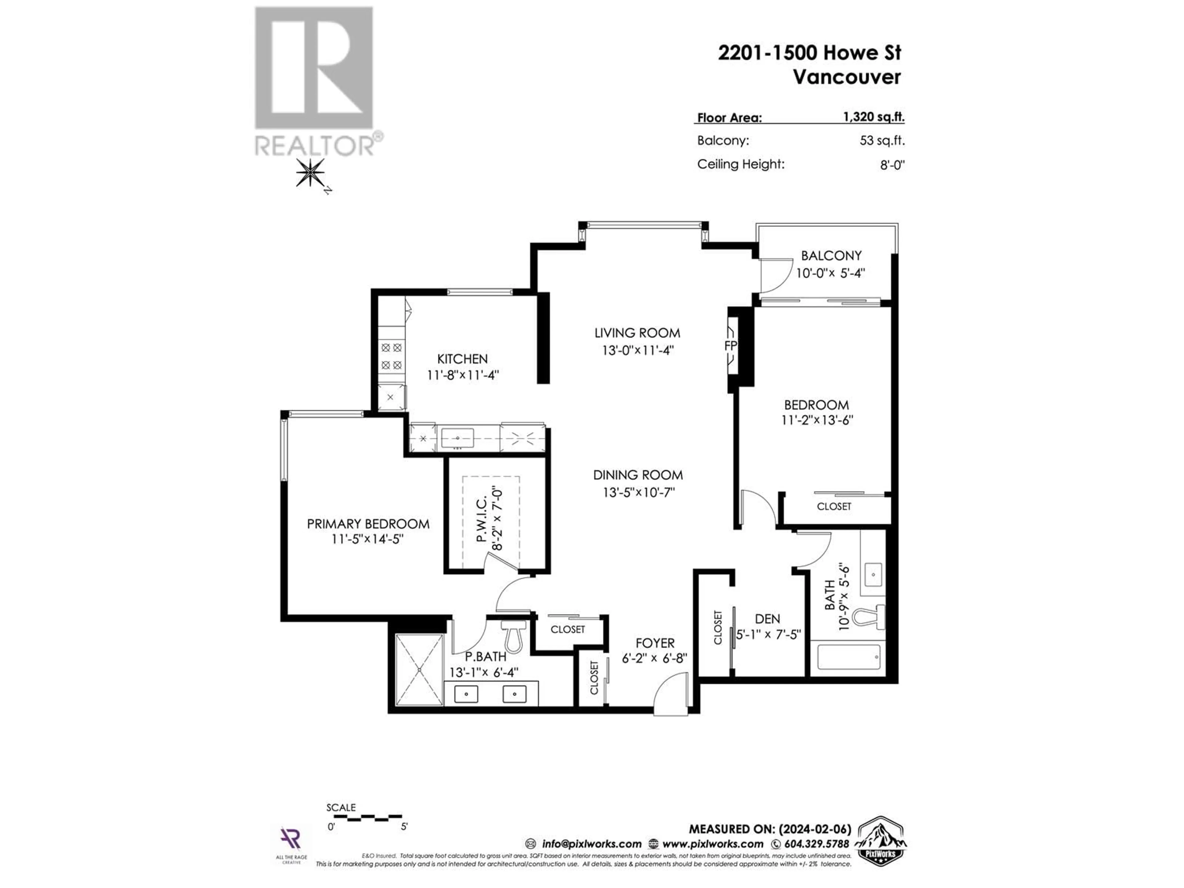 Floor plan for 2201 1500 HOWE STREET, Vancouver British Columbia V6Z2N1