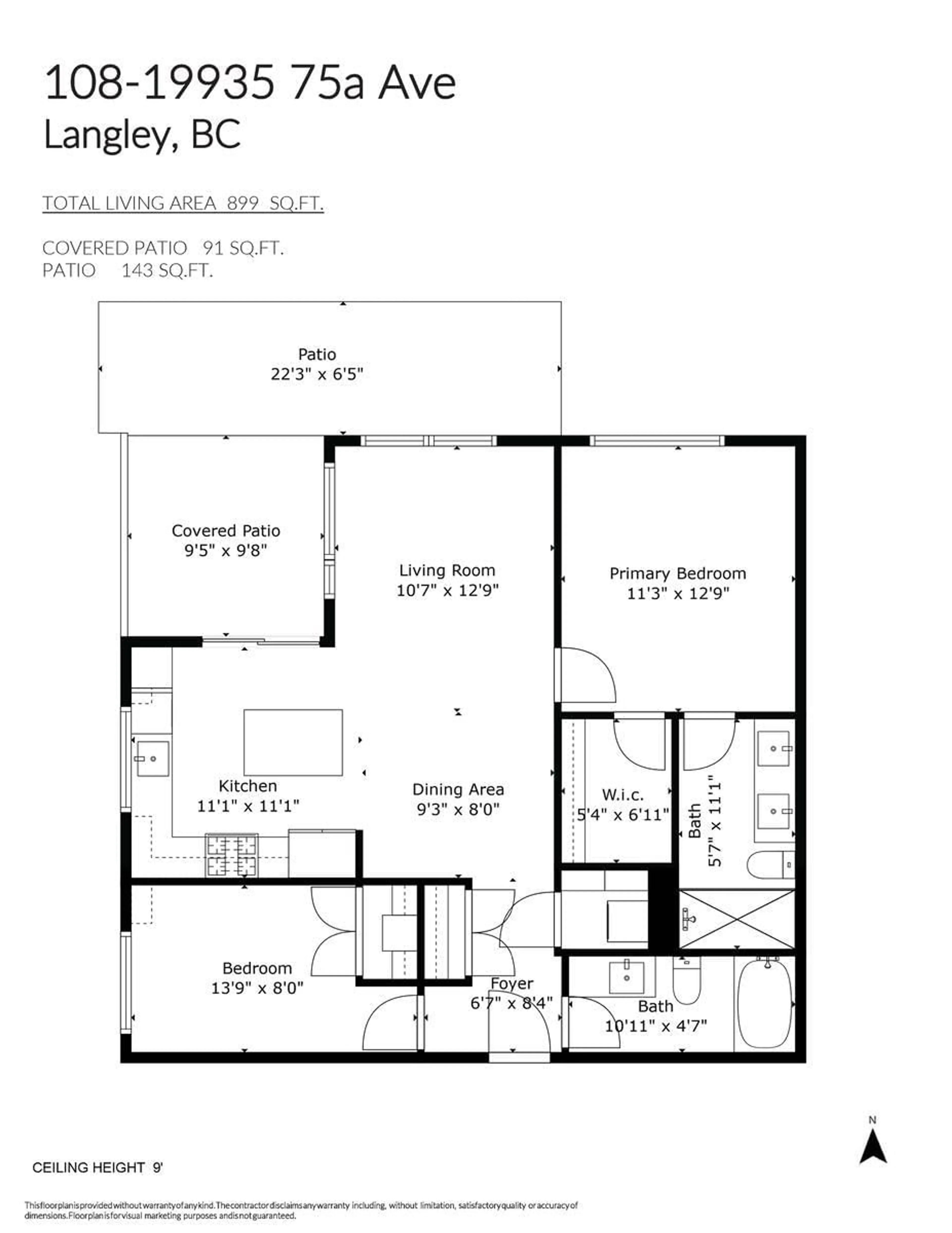 Floor plan for 108 19935 75A AVENUE, Langley British Columbia V2Y4L6