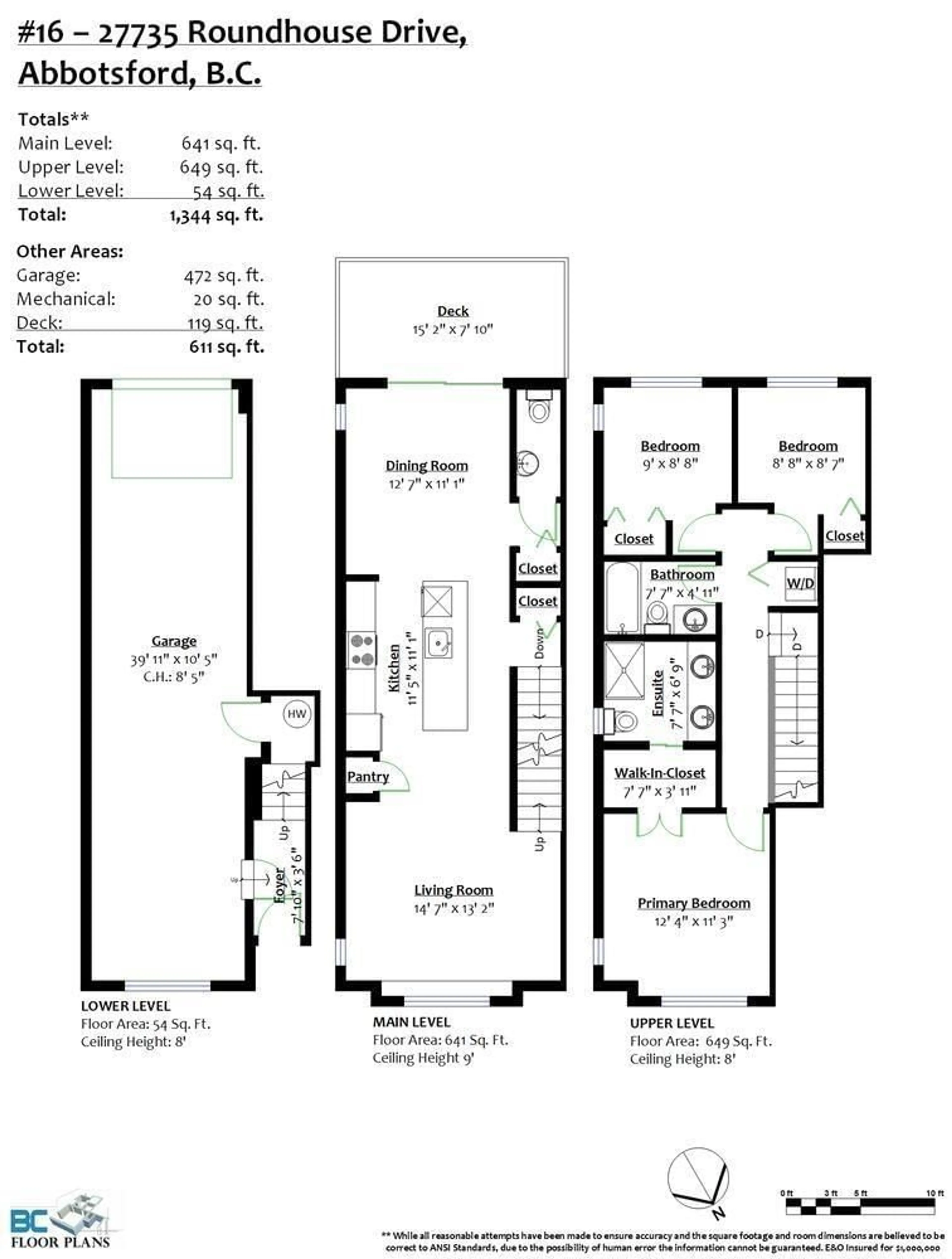 Floor plan for 16 27735 ROUNDHOUSE DRIVE, Abbotsford British Columbia V4X0B9