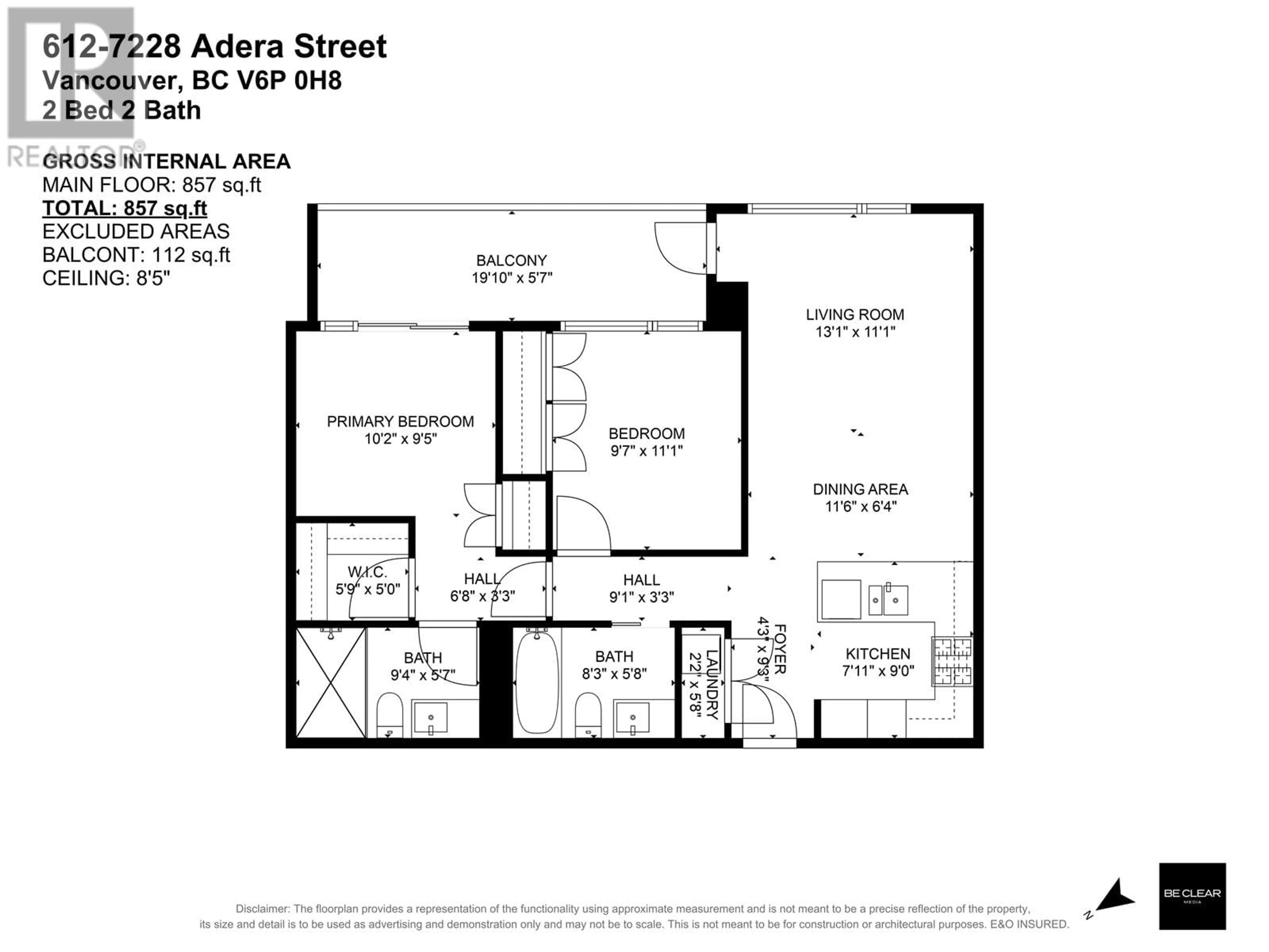 Floor plan for 612 7228 ADERA STREET, West Vancouver British Columbia V6P0H8