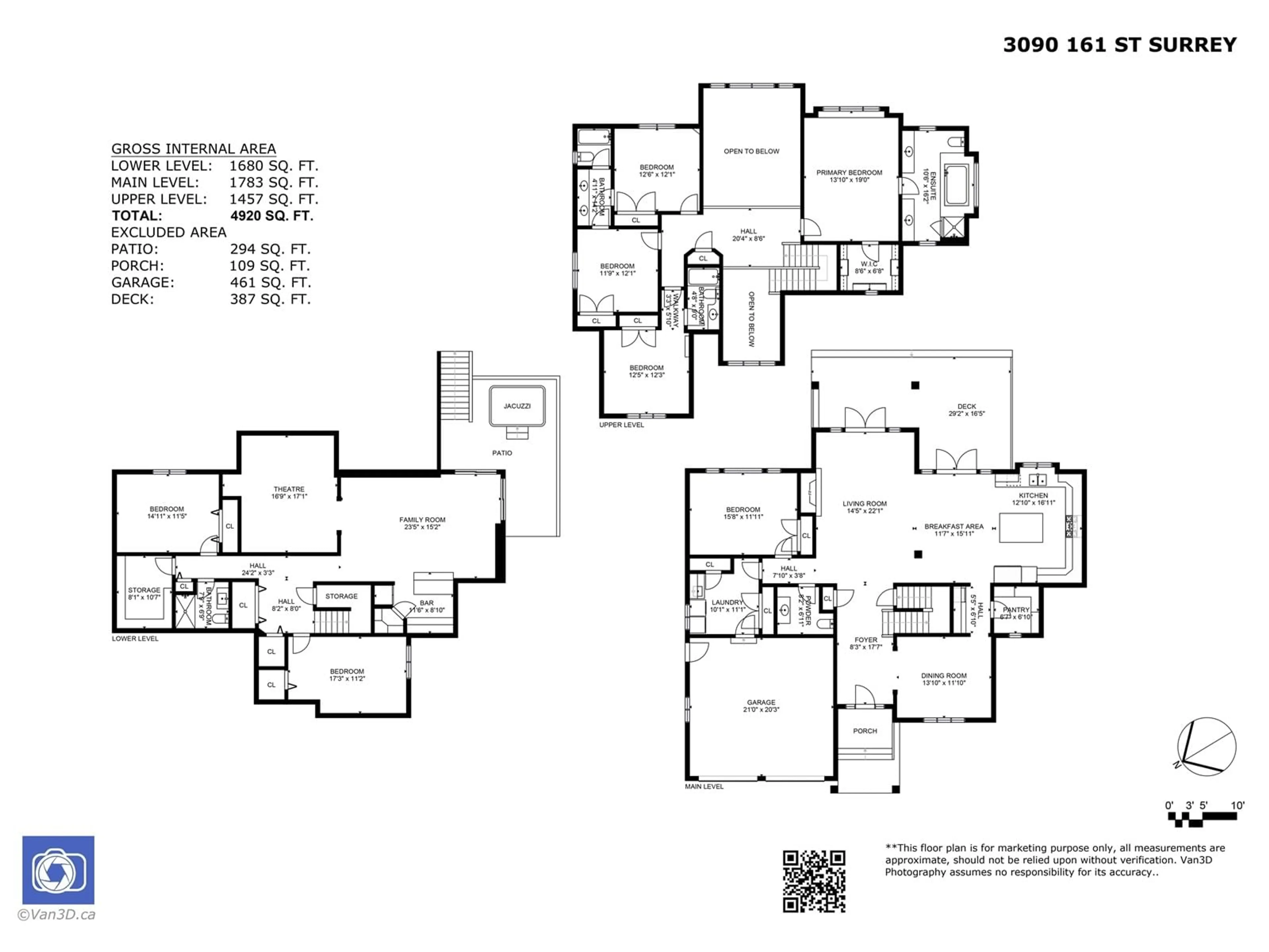 Floor plan for 3090 161 STREET, Surrey British Columbia V3Z7E1