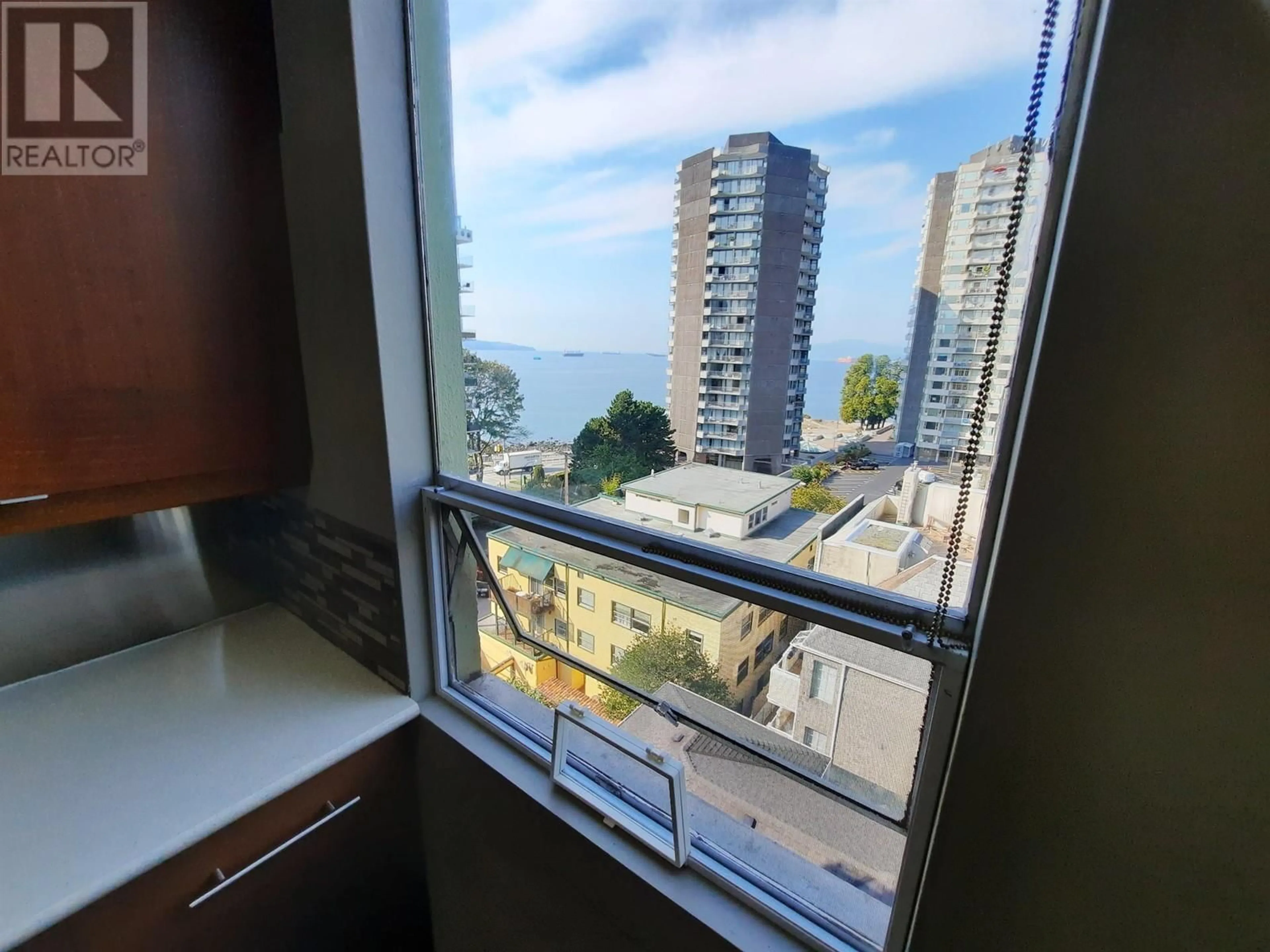 Balcony in the apartment, the view of lake or river for 702 1534 HARWOOD STREET, Vancouver British Columbia V6G1X9